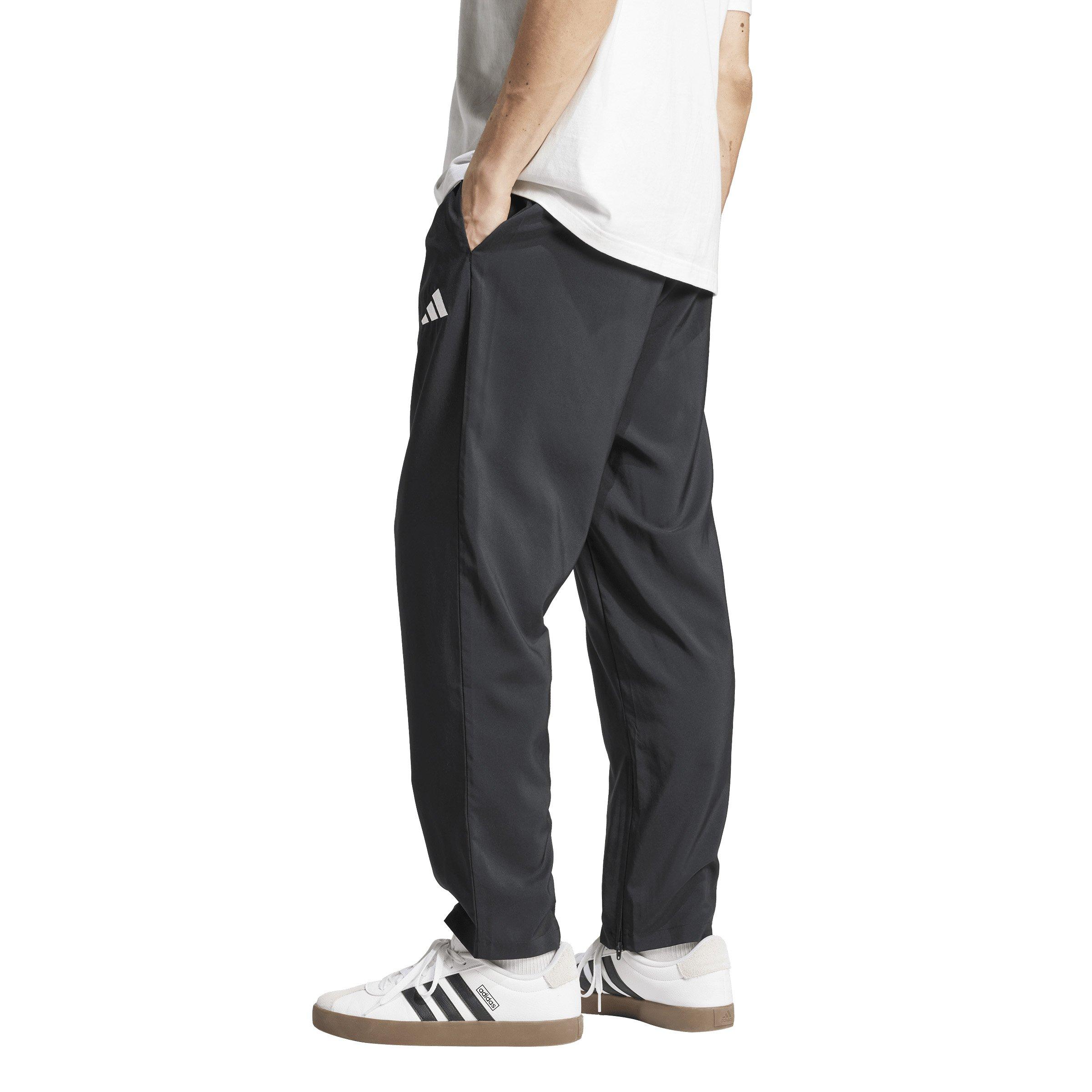 adidas Men's Essentials Small Logo Open-Hem Stanford Tracksuit Bottoms - Black/White - BLACK/WHITE Thumbnail View 2