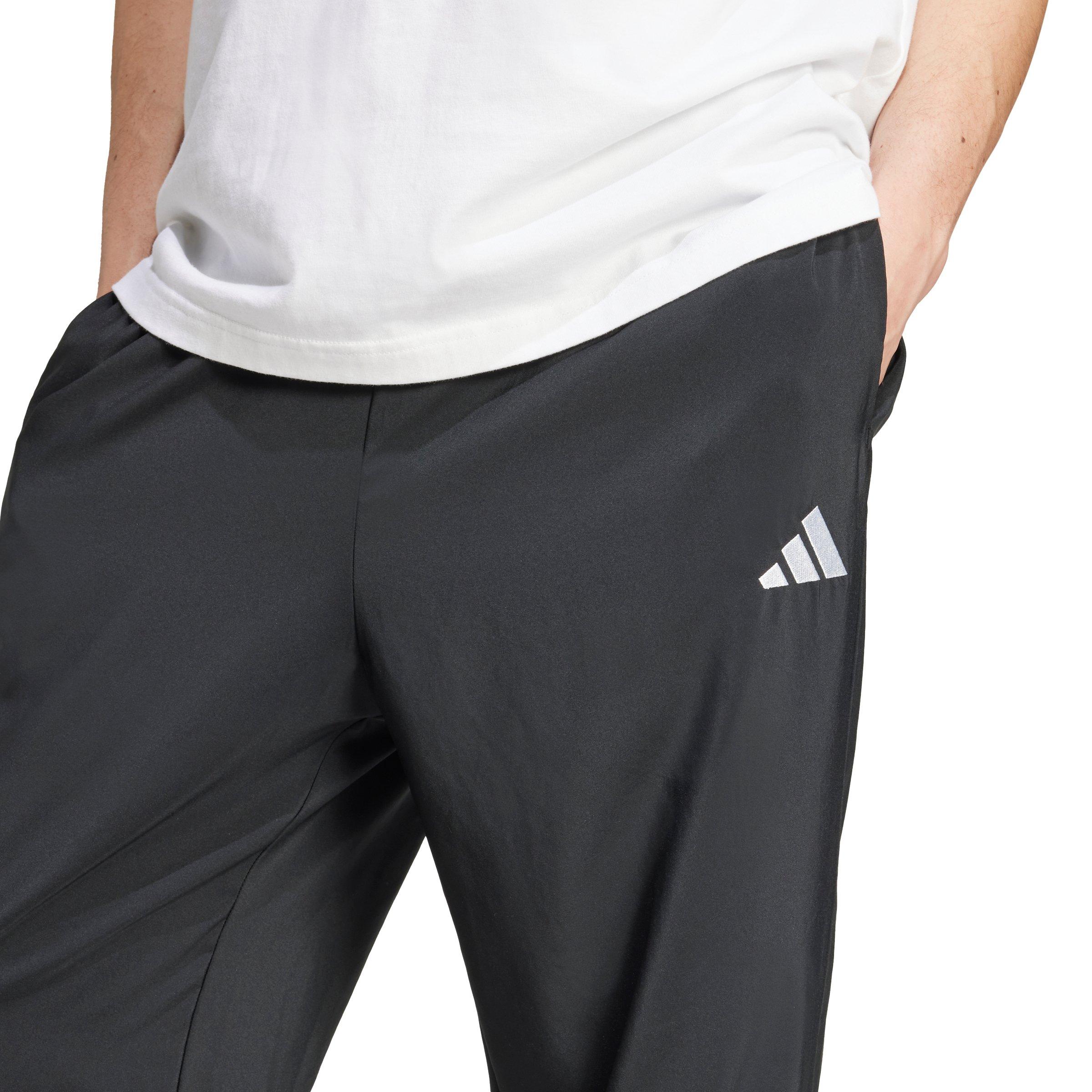 adidas Men's Essentials Small Logo Open-Hem Stanford Tracksuit Bottoms - Black/White - BLACK/WHITE Thumbnail View 3