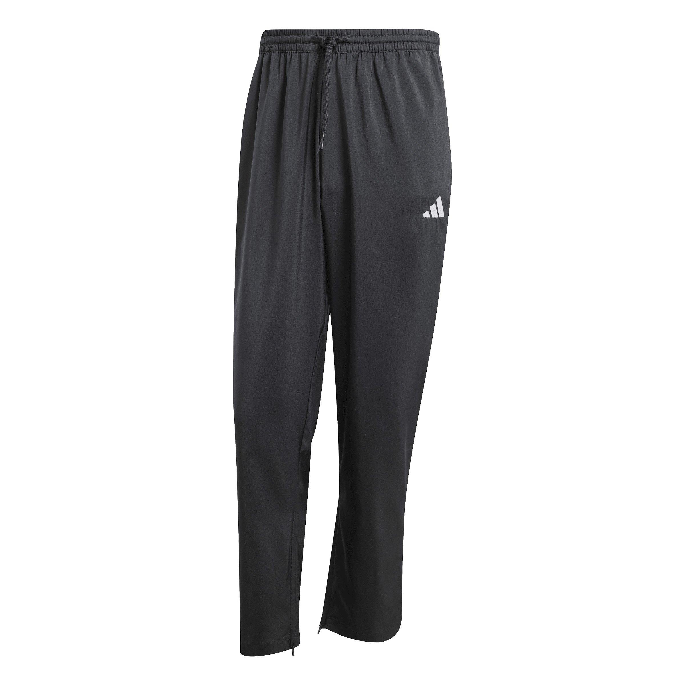 adidas Men's Essentials Small Logo Open-Hem Stanford Tracksuit Bottoms - Black/White - BLACK/WHITE Thumbnail View 6