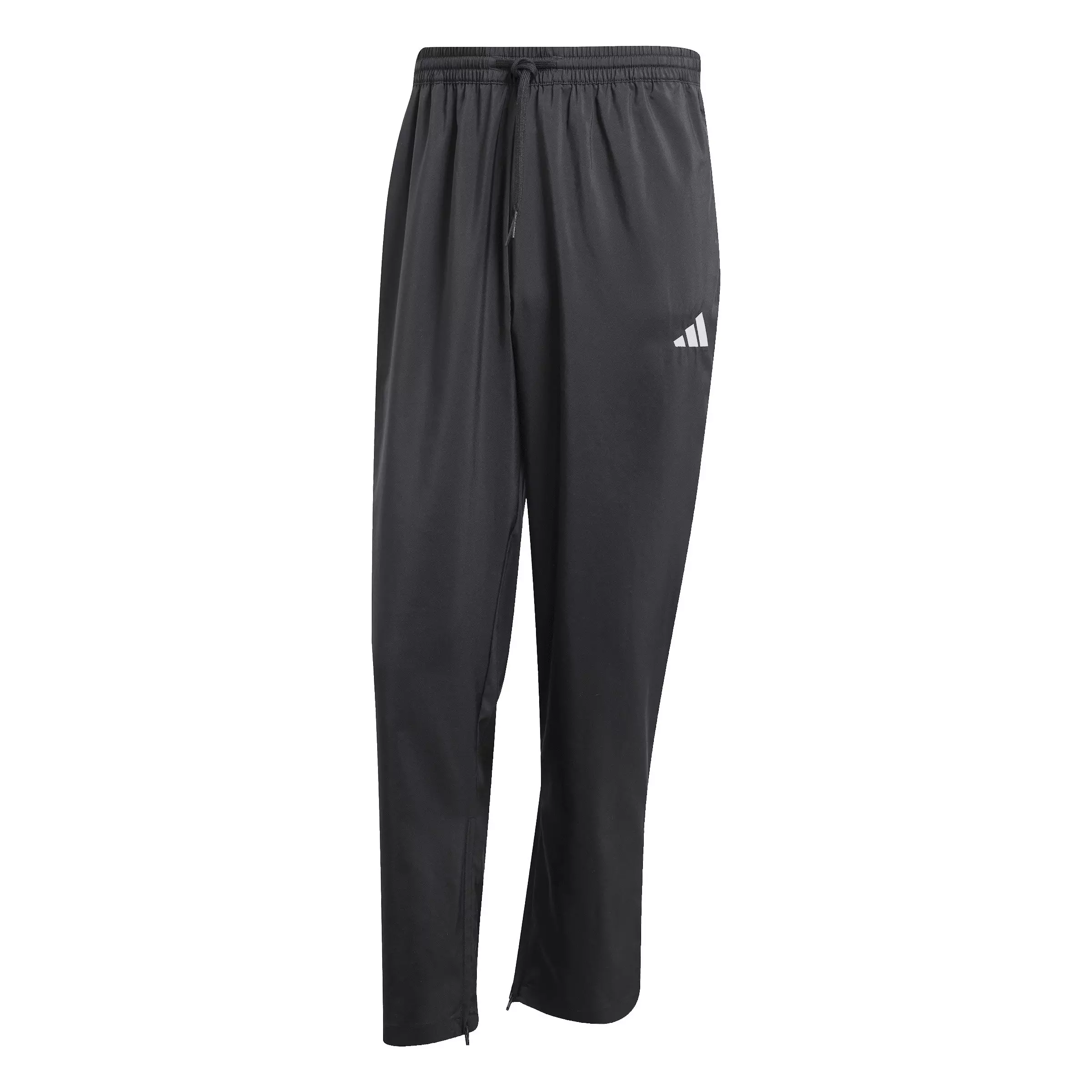 adidas Men's Essentials Small Logo Open-Hem Stanford Tracksuit Bottoms -Black/White - BLACK/WHITE