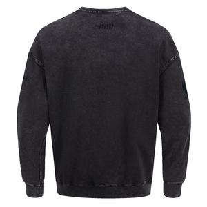 Pro Standard Men's MLB NY Yankees Classic Enzyme Wash Drop Shoulder FT Crewneck - Washed Black - WASHED BLACK