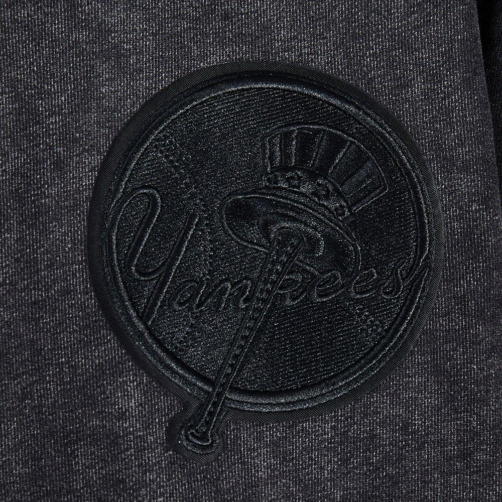 Pro Standard Men's MLB NY Yankees Classic Enzyme Wash Drop Shoulder FT Crewneck - Washed Black - WASHED BLACK