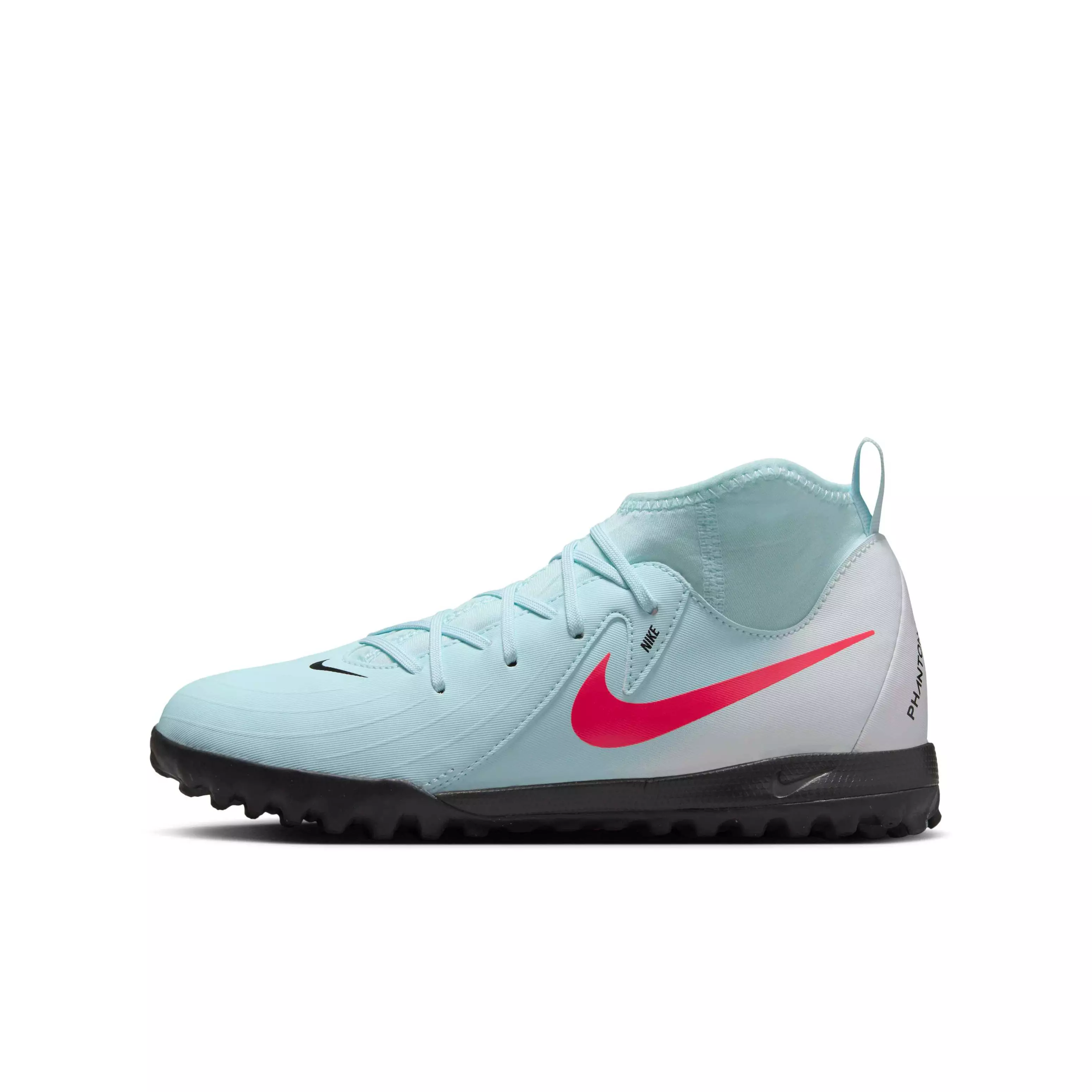 Nike Jr. Phantom Luna 2 Academy Turf "Mint/Off Noir/Atomic Red" Grade School Kids' Soccer Shoe - MINT/OFF NOIR/RED