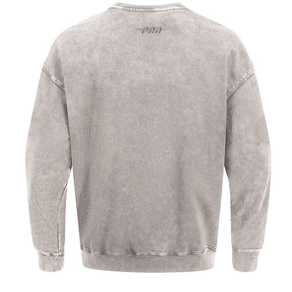Pro Standard Men's MLB NY Yankees Classic Enzyme Wash Drop Shoulder FT Crewneck - Washed Grey - WASHED GREY