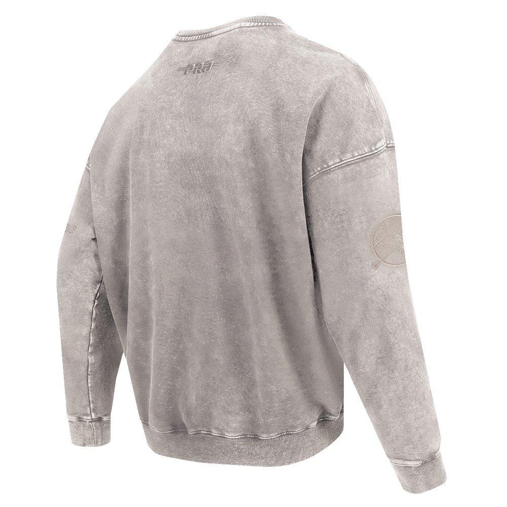 Pro Standard Men's MLB NY Yankees Classic Enzyme Wash Drop Shoulder FT Crewneck - Washed Grey - WASHED GREY