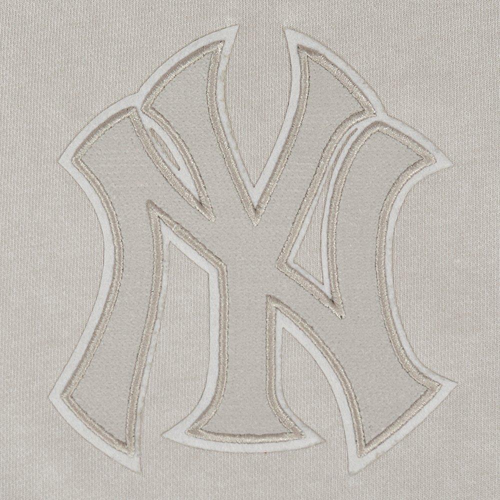 Pro Standard Men's MLB NY Yankees Classic Enzyme Wash Drop Shoulder FT Crewneck - Washed Grey - WASHED GREY