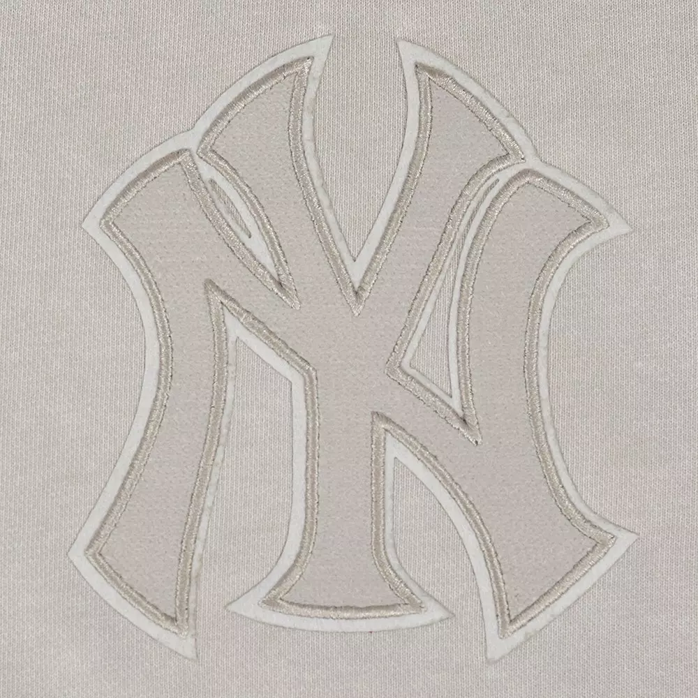 Pro Standard Men's MLB NY Yankees Classic Enzyme Wash Drop Shoulder FT Crewneck - Washed Grey - WASHED GREY