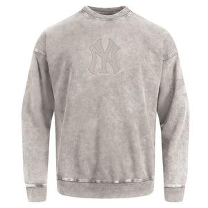 Pro Standard Men's MLB NY Yankees Classic Enzyme Wash Drop Shoulder FT Crewneck - Washed Grey - WASHED GREY