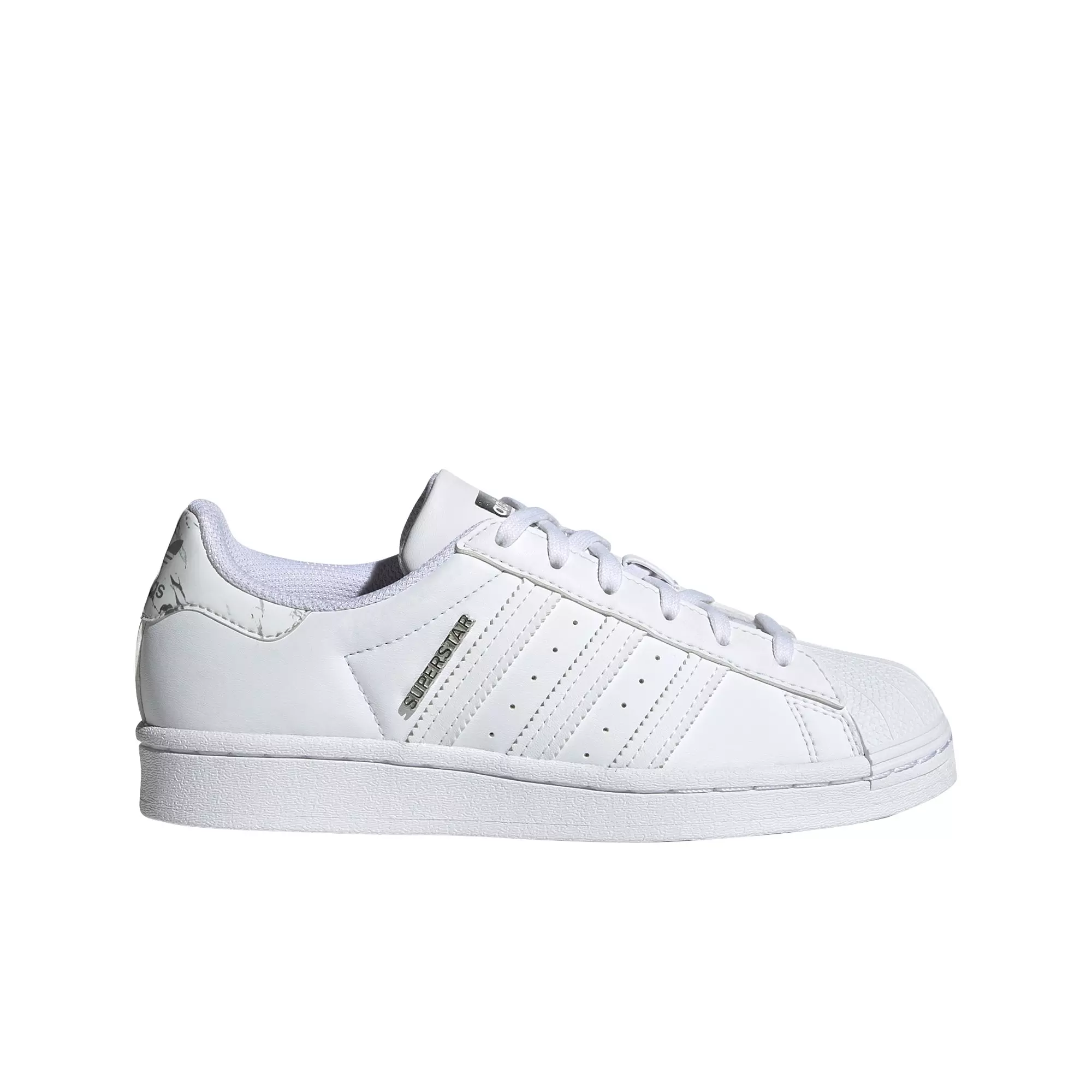 adidas Originals Superstar "White/Silver" Grade School Girls' Shoe - WHITE/SILVER