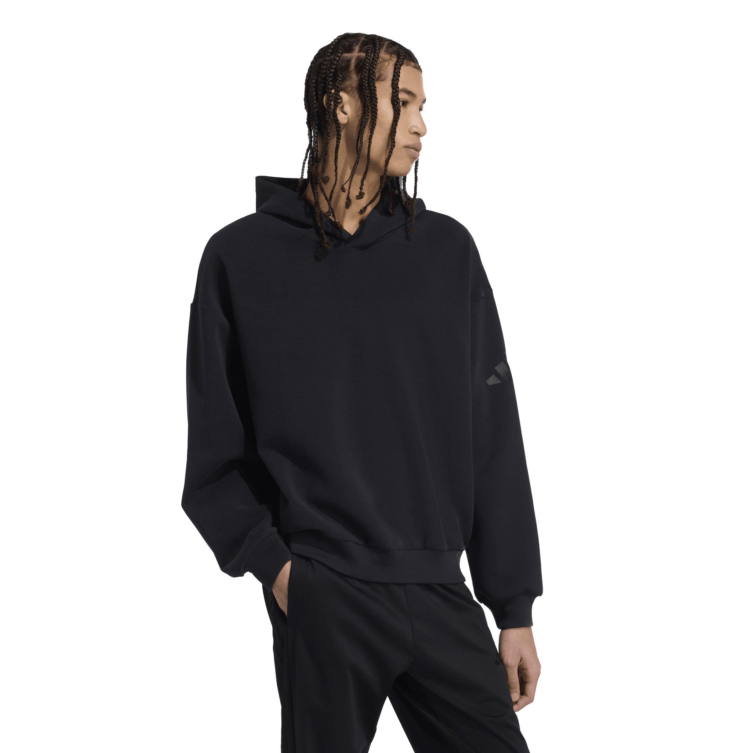 adidas Men's Soft Lux Hoodie -Black - BLACK Thumbnail View 5