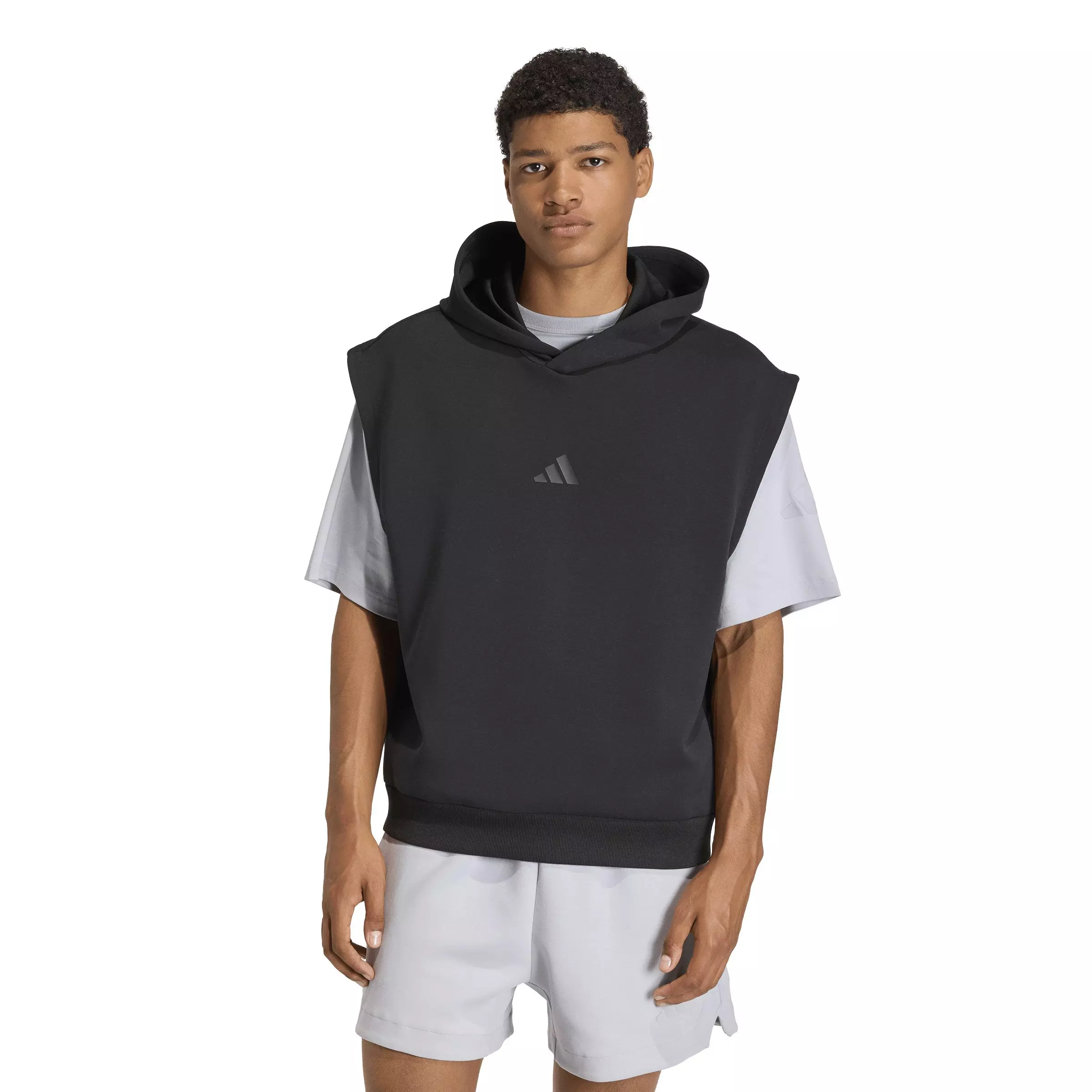 adidas Men's Soft Lux Hooded Vest - Black - BLACK