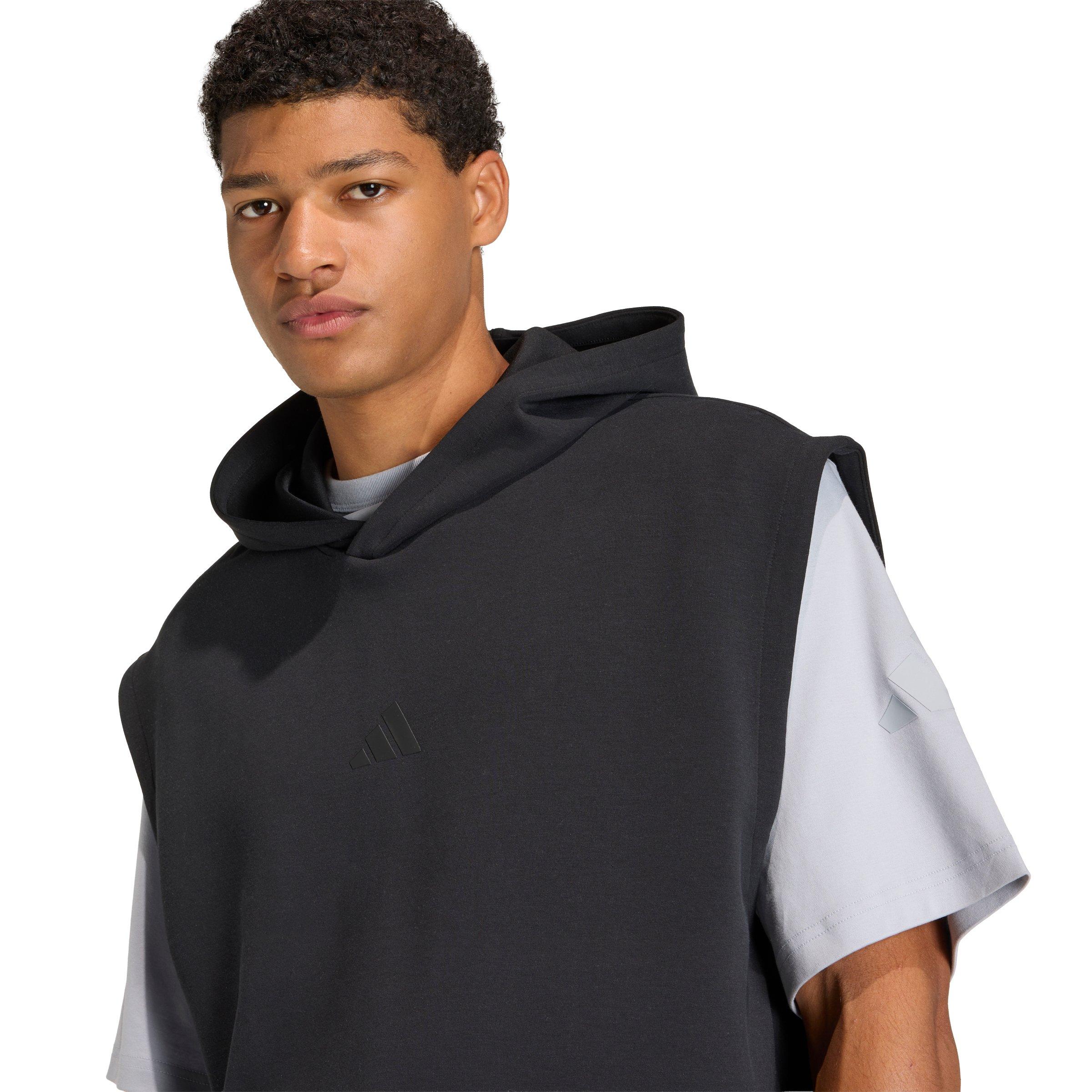 adidas Men's Soft Lux Hooded Vest - Black - BLACK Thumbnail View 3