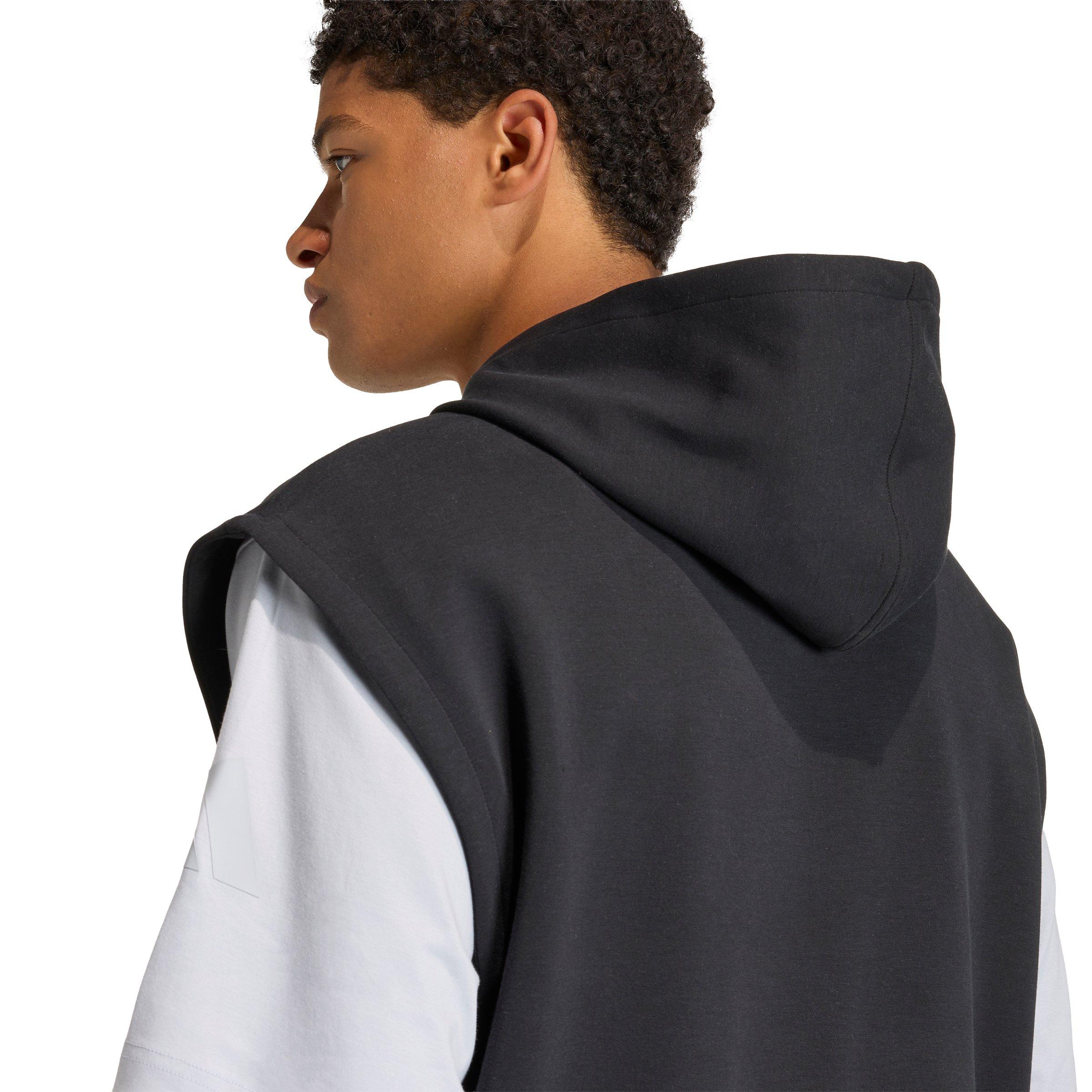 adidas Men's Soft Lux Hooded Vest - Black - BLACK Thumbnail View 4
