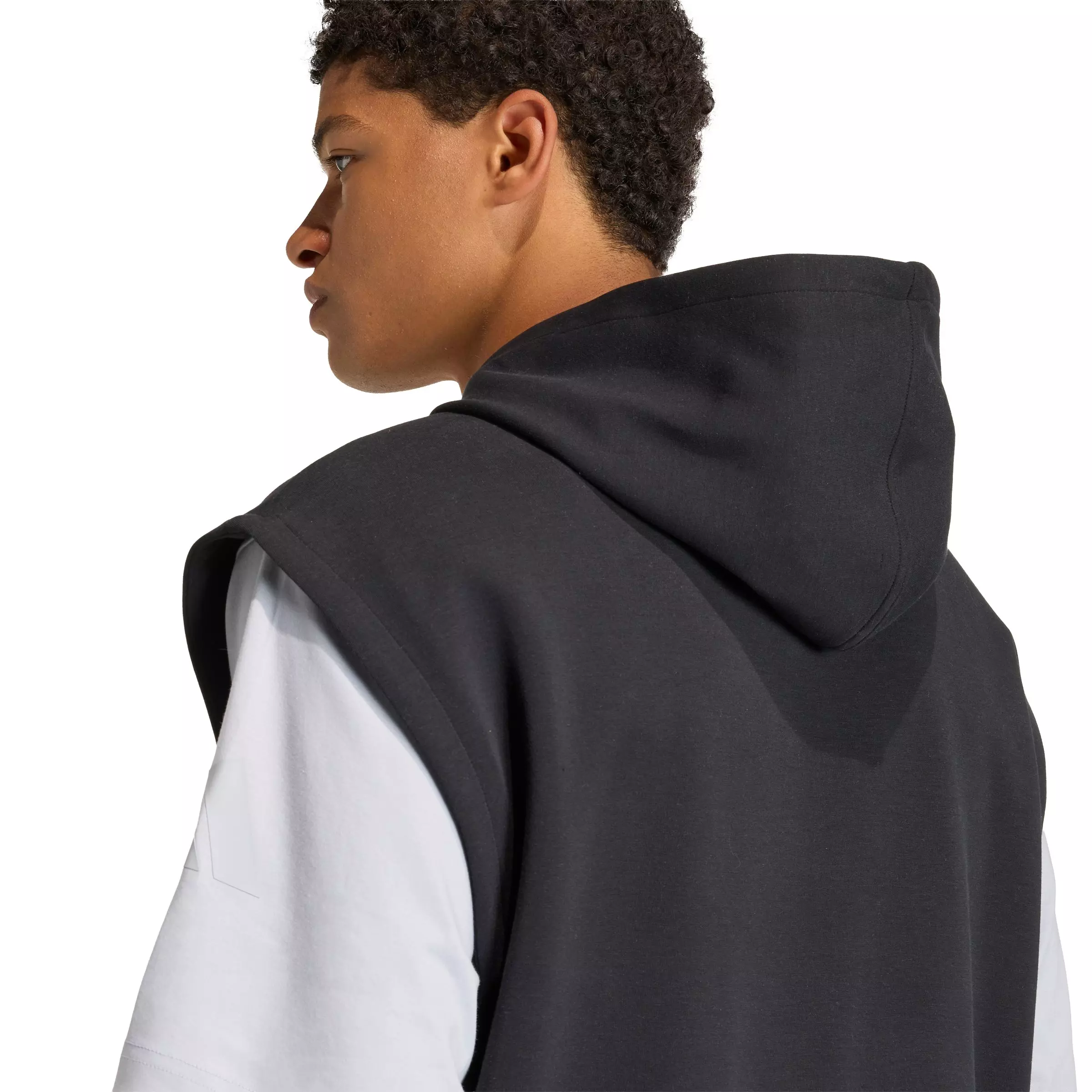 adidas Men's Soft Lux Hooded Vest -Black - BLACK