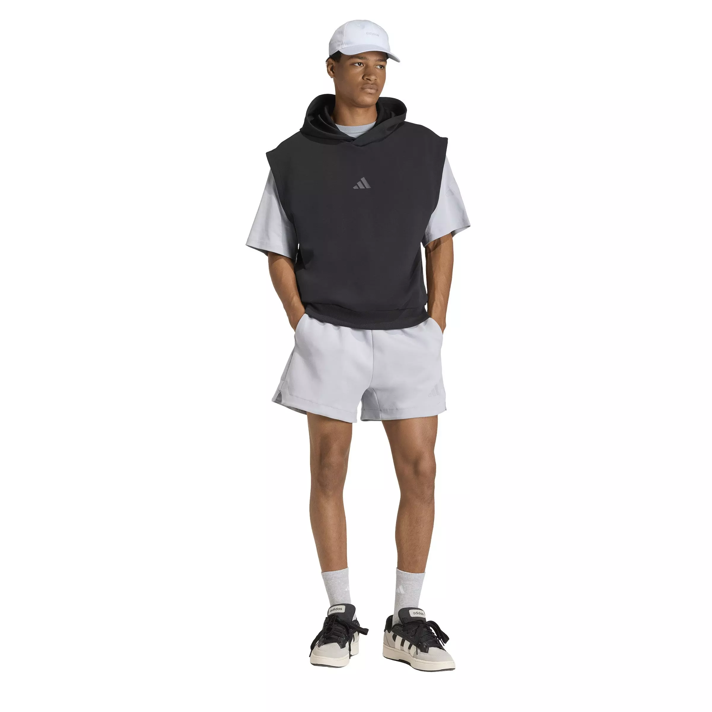 adidas Men's Soft Lux Hooded Vest - Black - BLACK