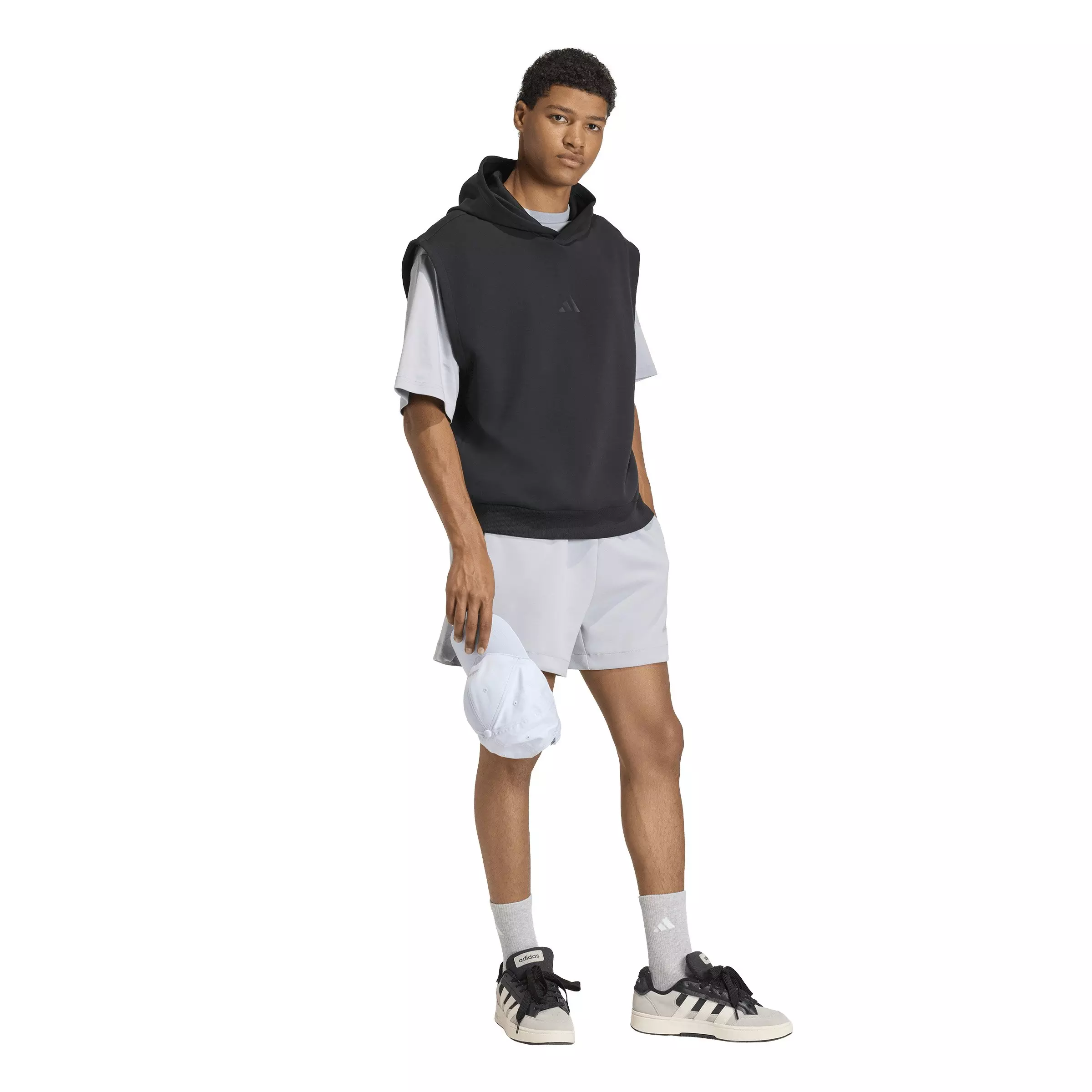 adidas Men's Soft Lux Hooded Vest -Black - BLACK