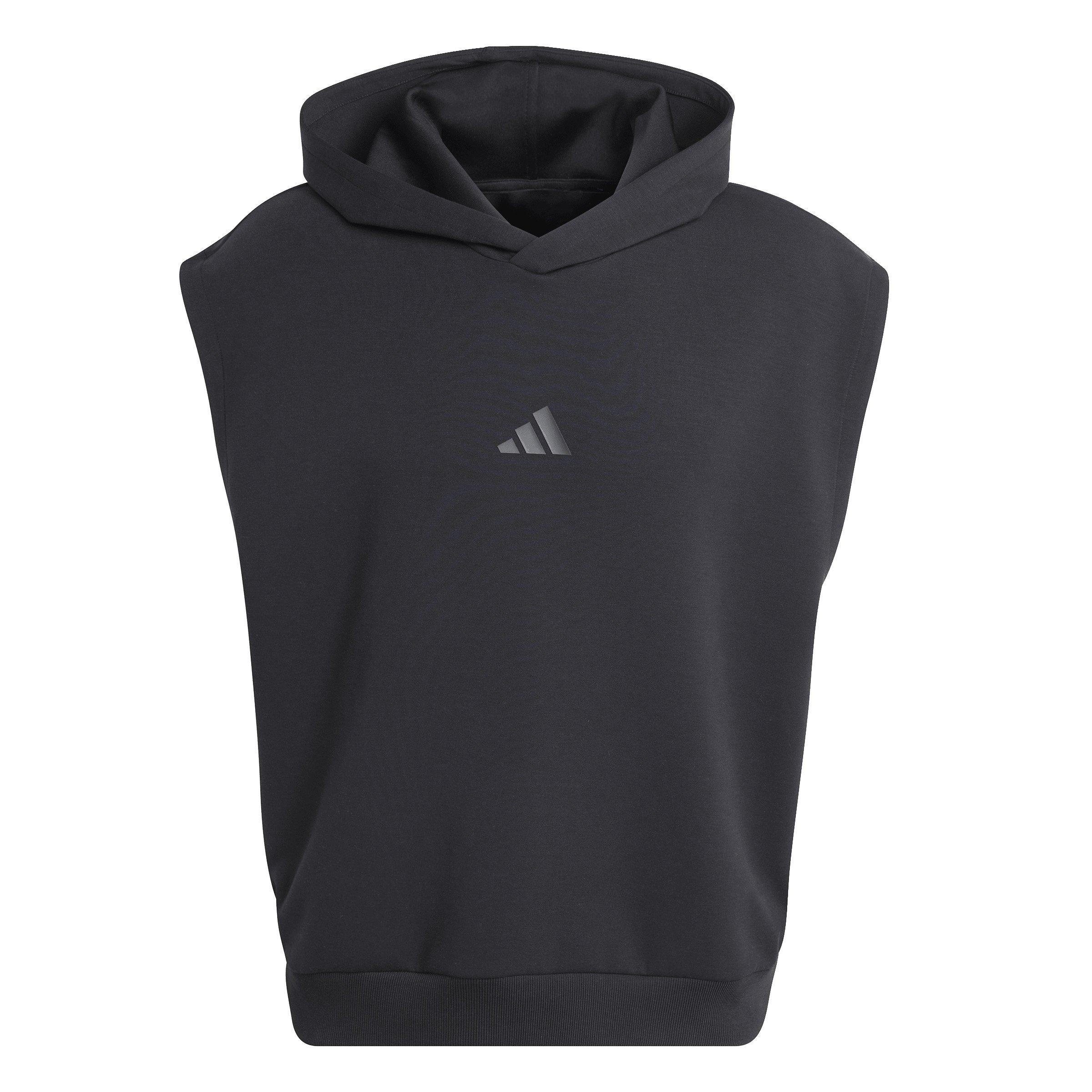 adidas Men's Soft Lux Hooded Vest - Black - BLACK Thumbnail View 7