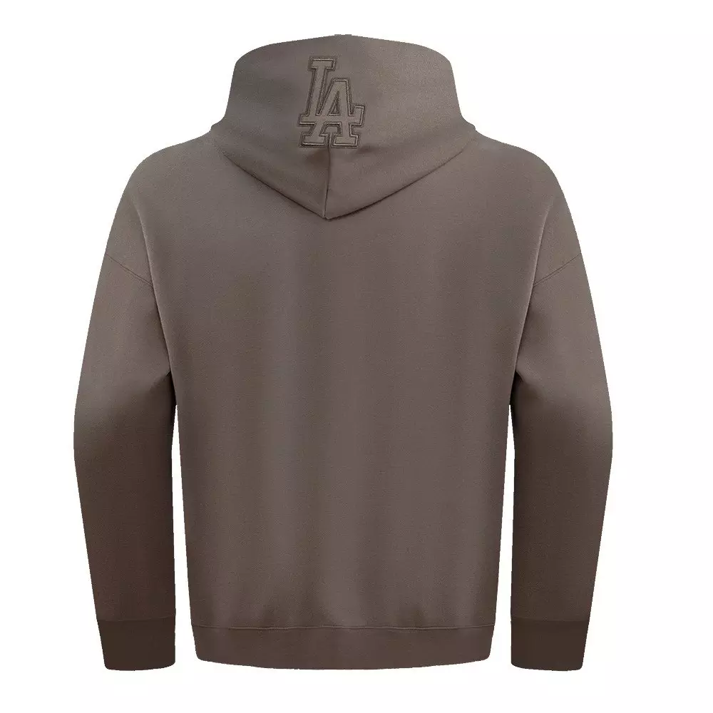 Pro Standard Men's MLB Los Angeles Dodgers Neutral Drop Shoulder Pullover Hoodie - Dk Taupe - DK TAUPE