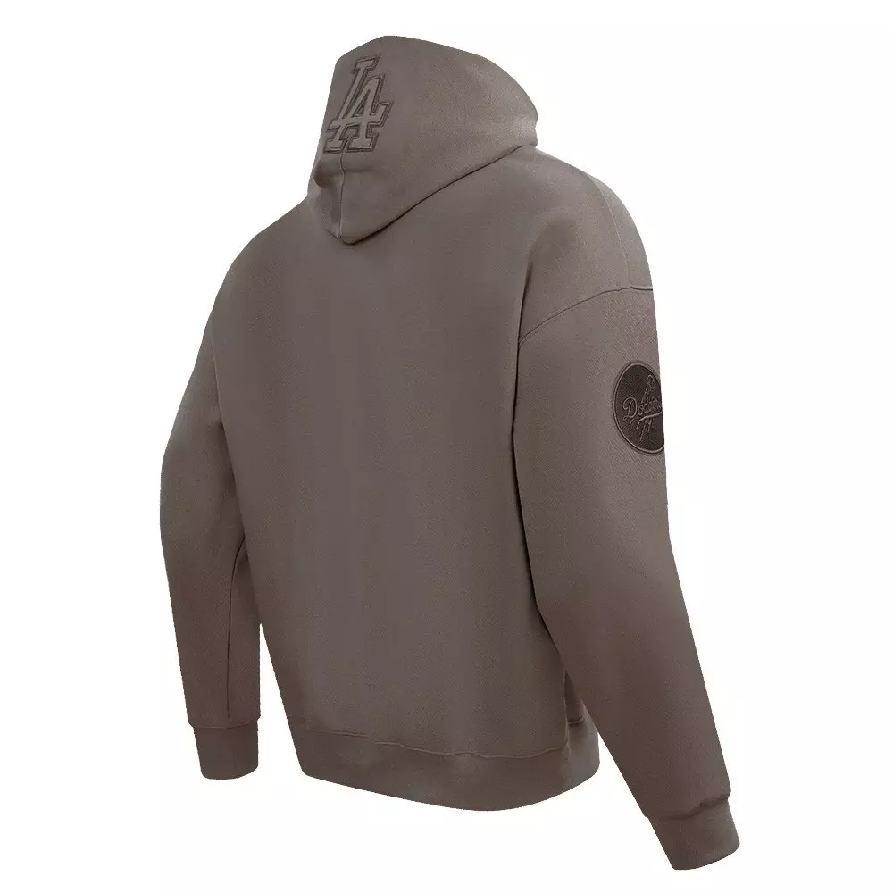 Pro Standard Men's MLB Los Angeles Dodgers Neutral Drop Shoulder Pullover Hoodie - Dk Taupe - DK TAUPE