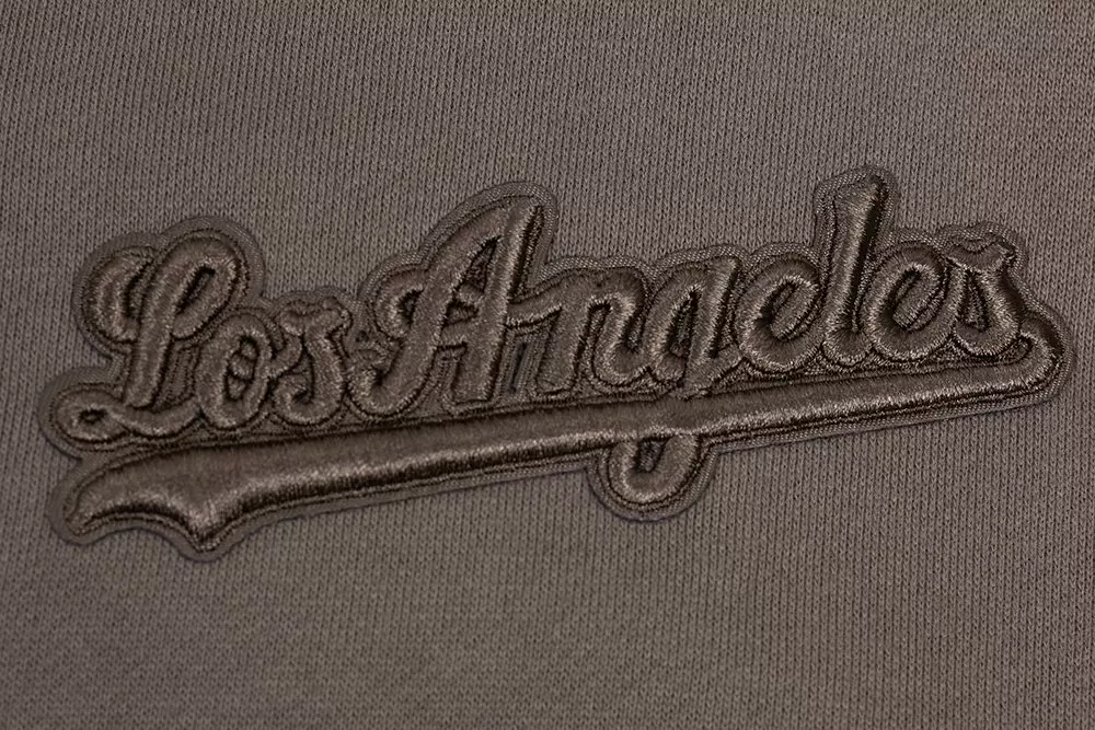 Pro Standard Men's MLB Los Angeles Dodgers Neutral Drop Shoulder Pullover Hoodie - Dk Taupe - DK TAUPE