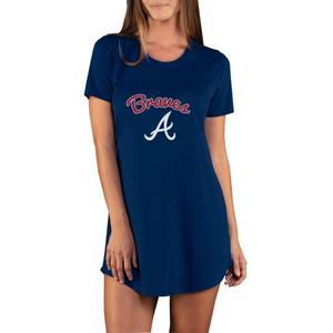 College Concepts Women's Marathon Knit Atlanta Braves Nightshirt -Navy