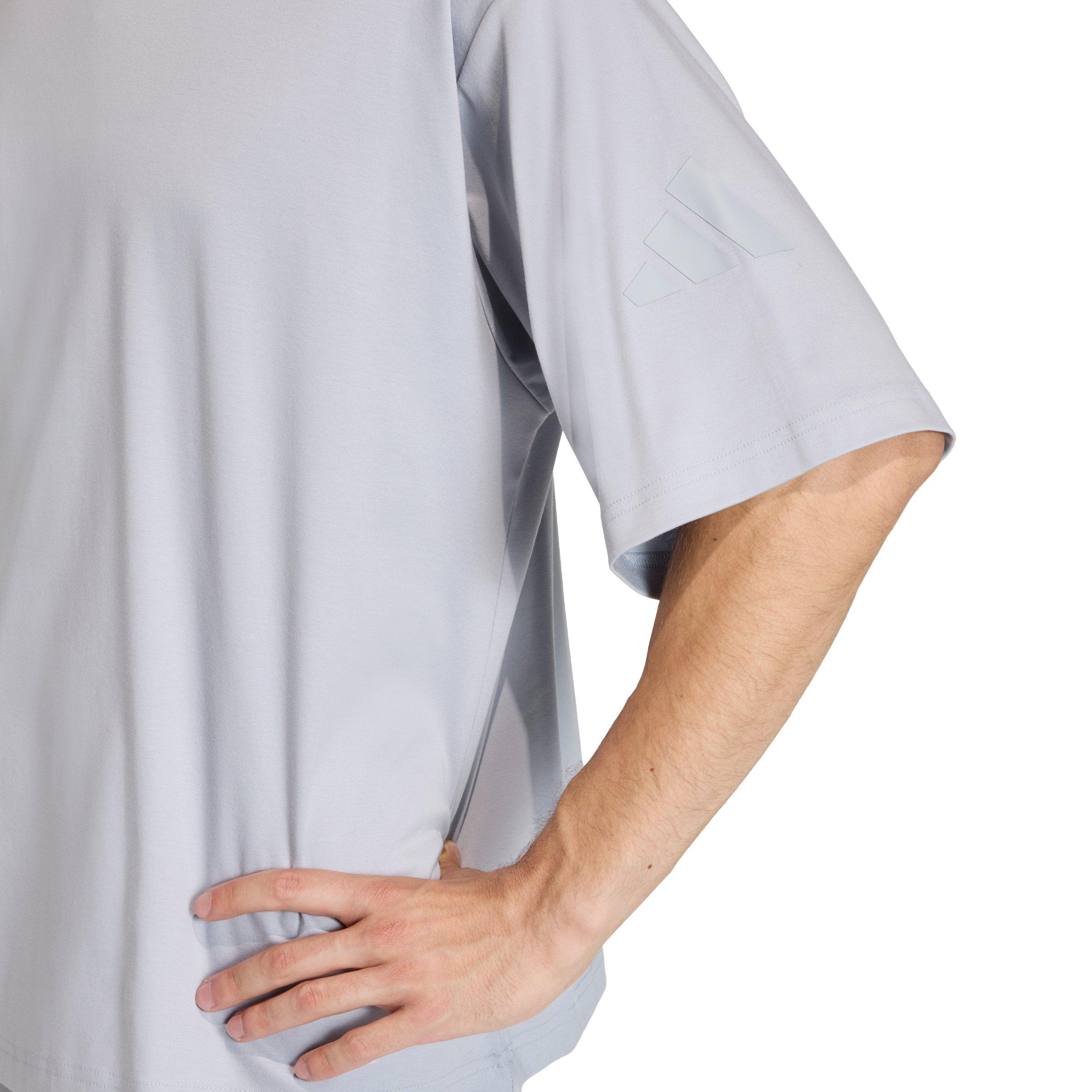 adidas Men's Soft Lux T-Shirt - Silver - SILVER Thumbnail View 4