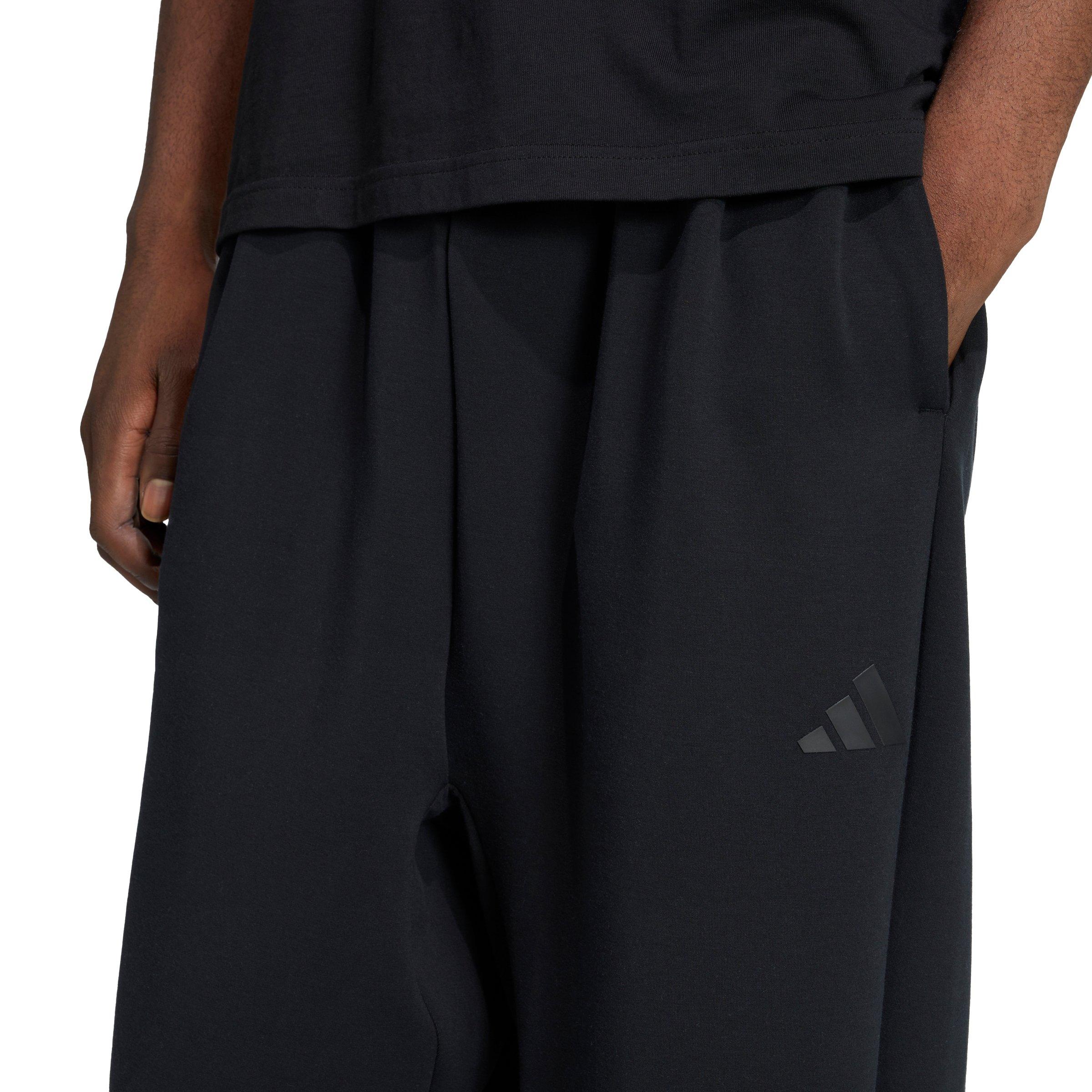 adidas Men's Soft Lux Straight Leg Tracksuit Bottoms -Black - BLACK Thumbnail View 3