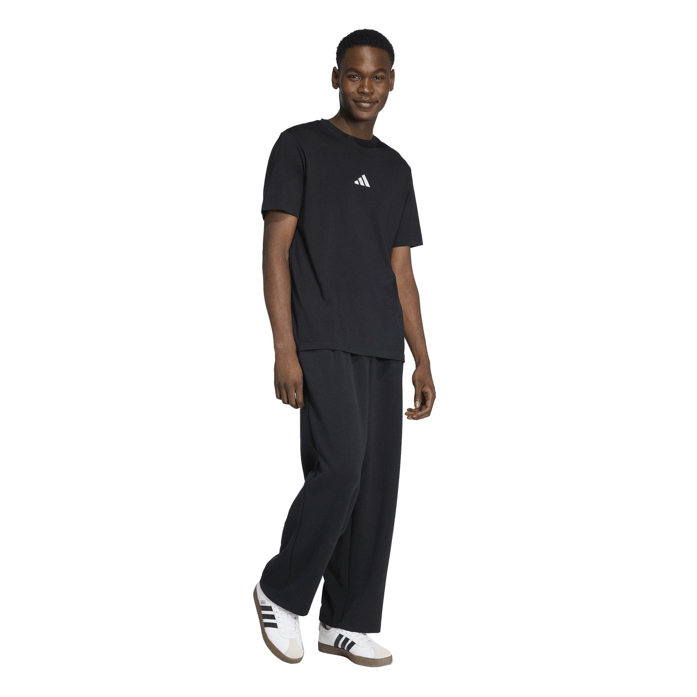 adidas Men's Soft Lux Straight Leg Tracksuit Bottoms -Black - BLACK Thumbnail View 5
