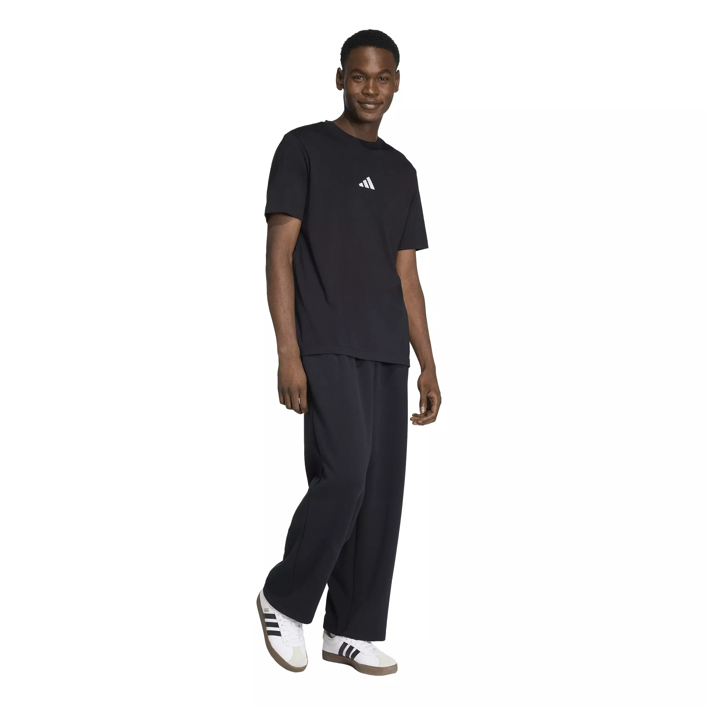 adidas Men's Soft Lux Straight Leg Tracksuit Bottoms -Black - BLACK