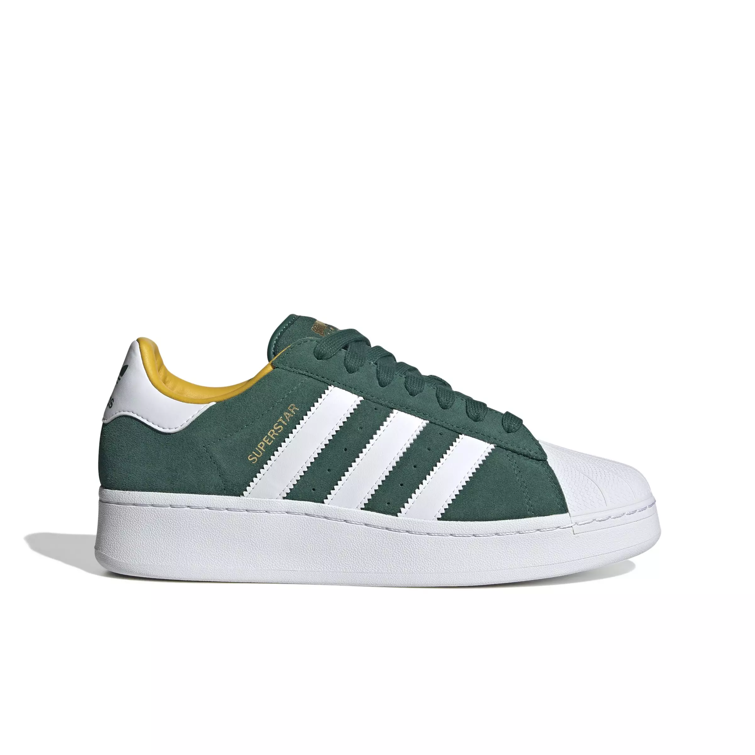 adidas Originals Superstar XLG "Collegiate Green/Ftwr White/Bold Gold" Unisex Shoe - GREEN/WHITE/GOLD