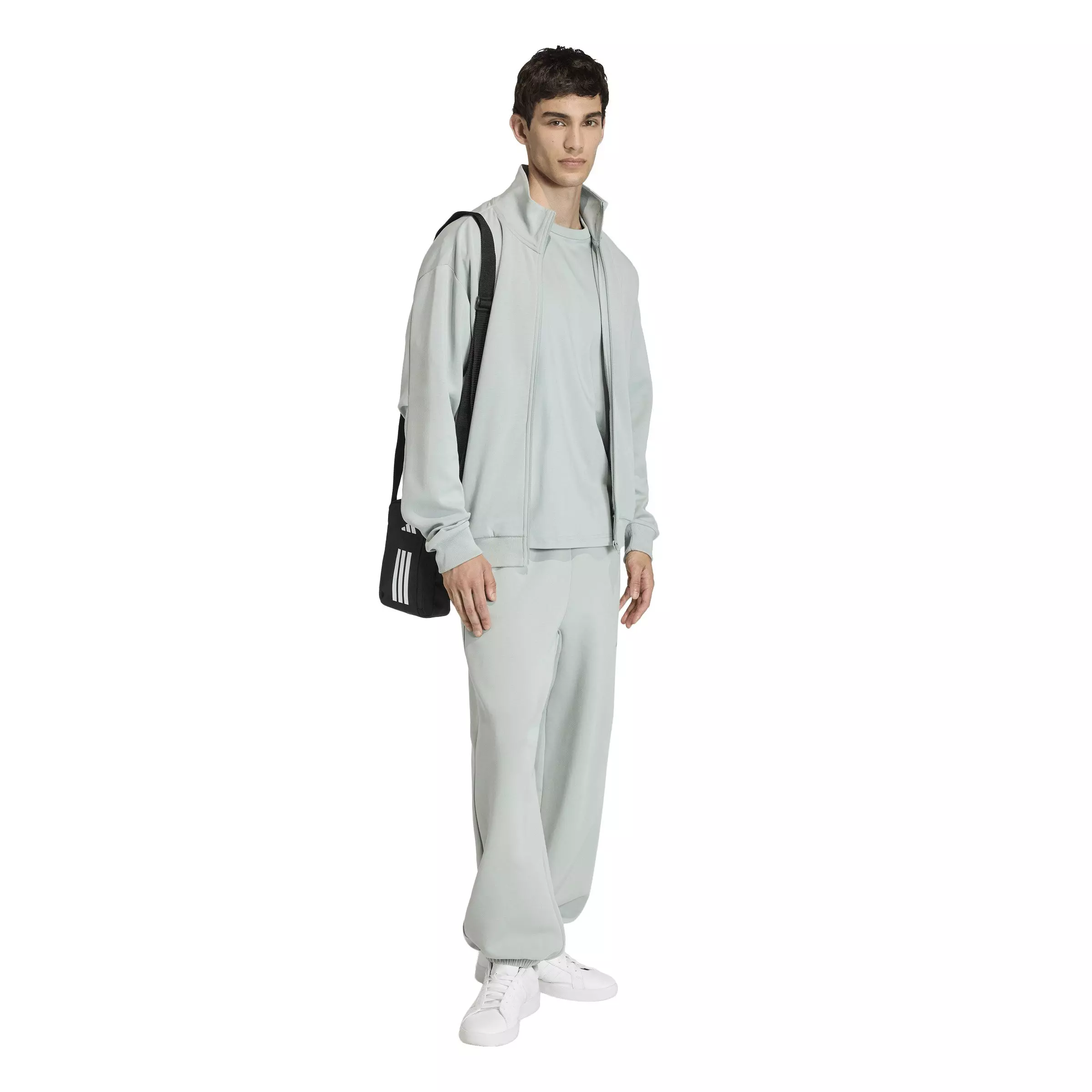 adidas Men's Soft Lux Track Top- Green - GREEN