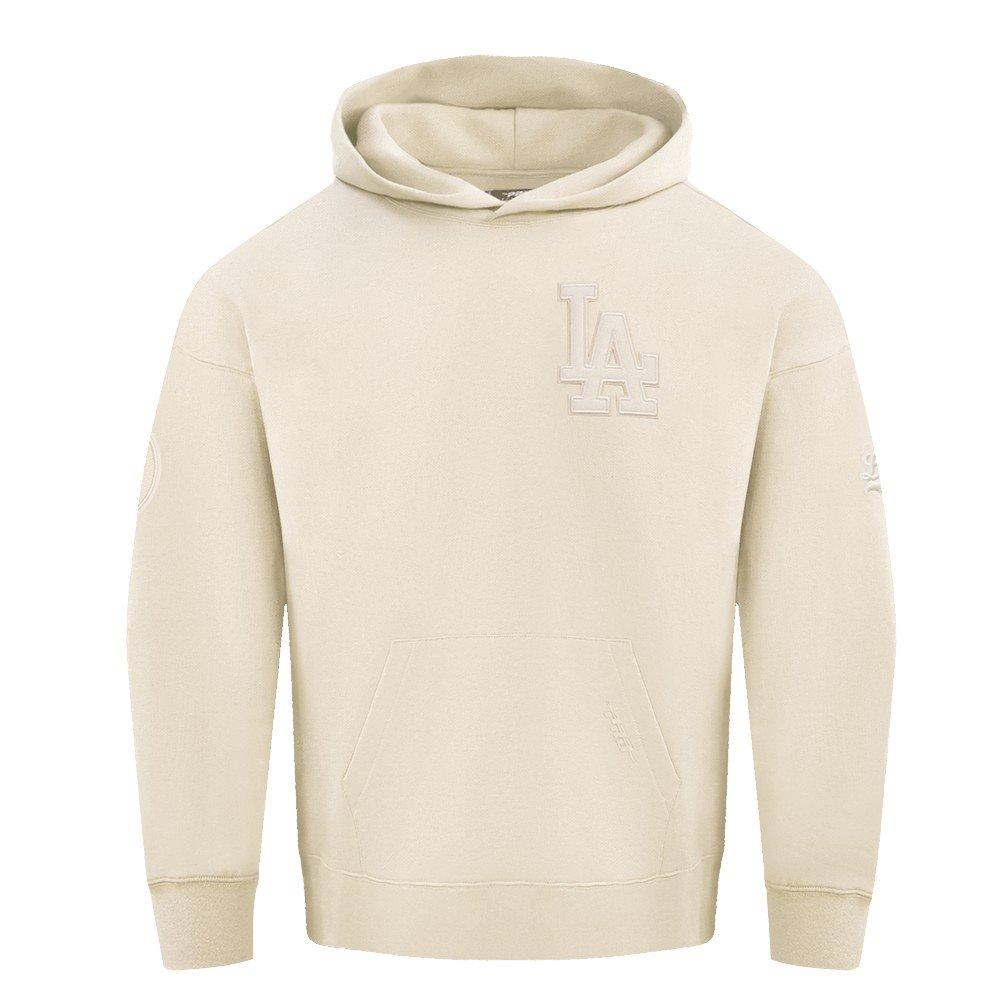 Pro Standard Men's MLB Los Angeles Dodgers Neutral Drop Shoulder Fleece Pullover Hoodie - Eggshell - EGGSHELL