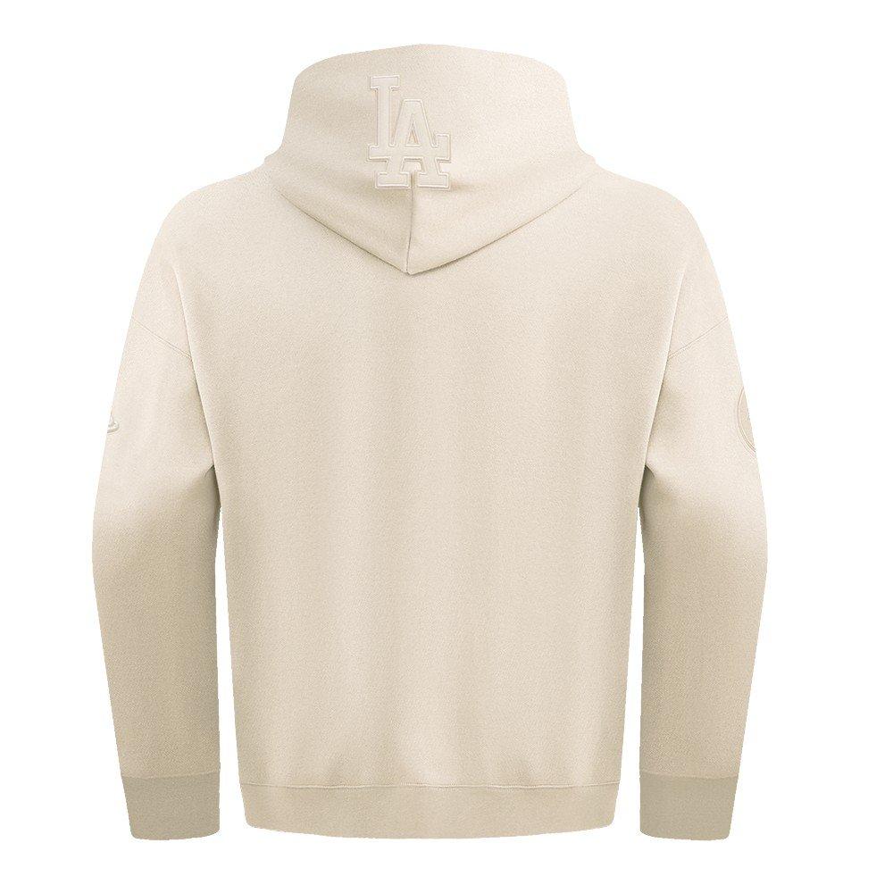 Pro Standard Men's MLB Los Angeles Dodgers Neutral Drop Shoulder Fleece Pullover Hoodie - Eggshell - EGGSHELL