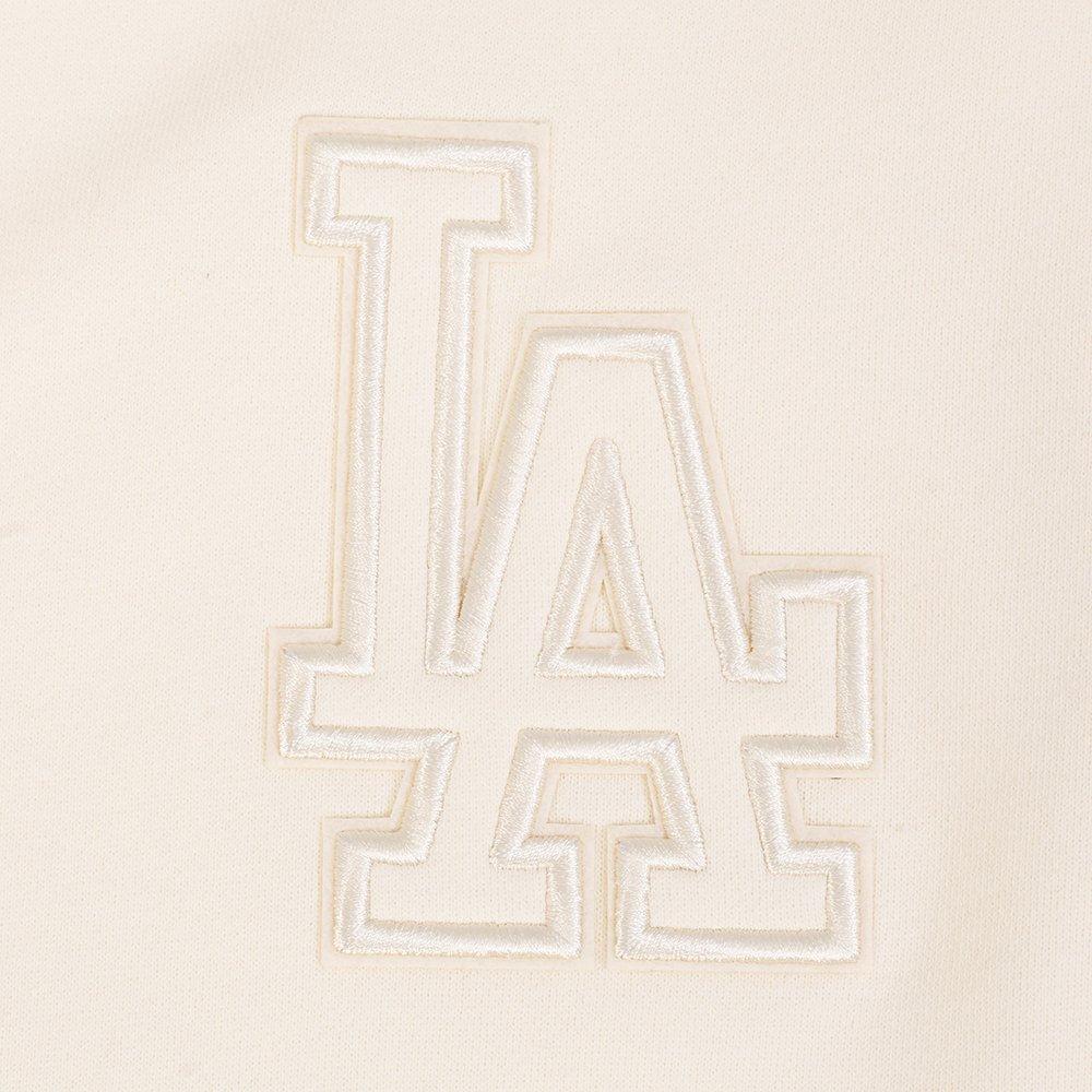 Pro Standard Men's MLB Los Angeles Dodgers Neutral Drop Shoulder Fleece Pullover Hoodie - Eggshell - EGGSHELL