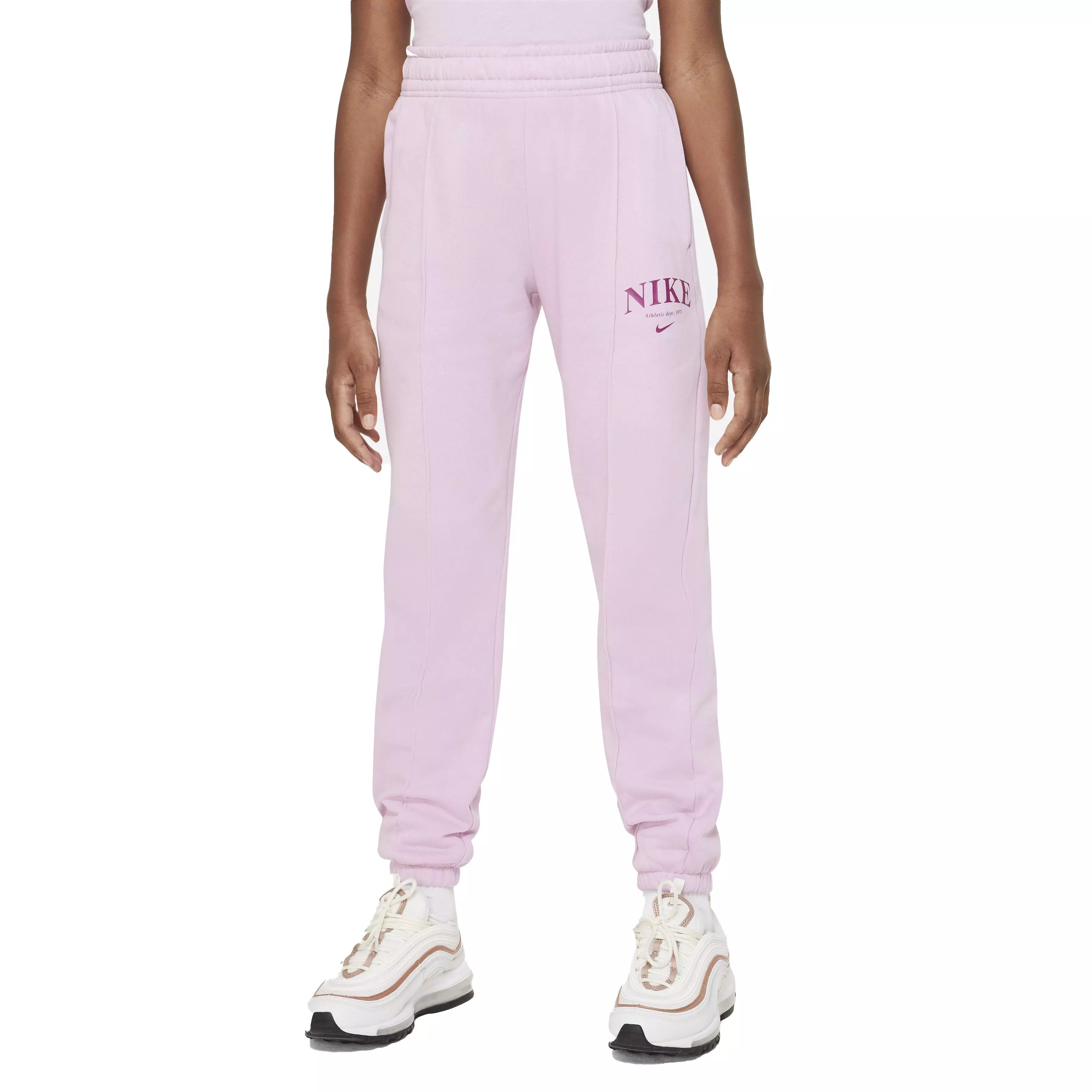 Nike Big Girls' Sportswear Trendy Fleece Cuffed Oversized Pants - PINK