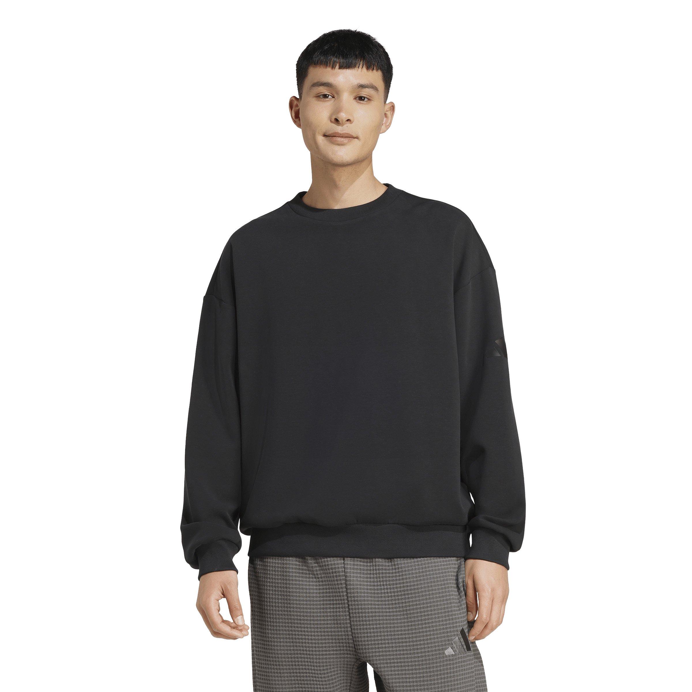 adidas Men's Soft Lux Sweatshirt - Black - BLACK Thumbnail View 1