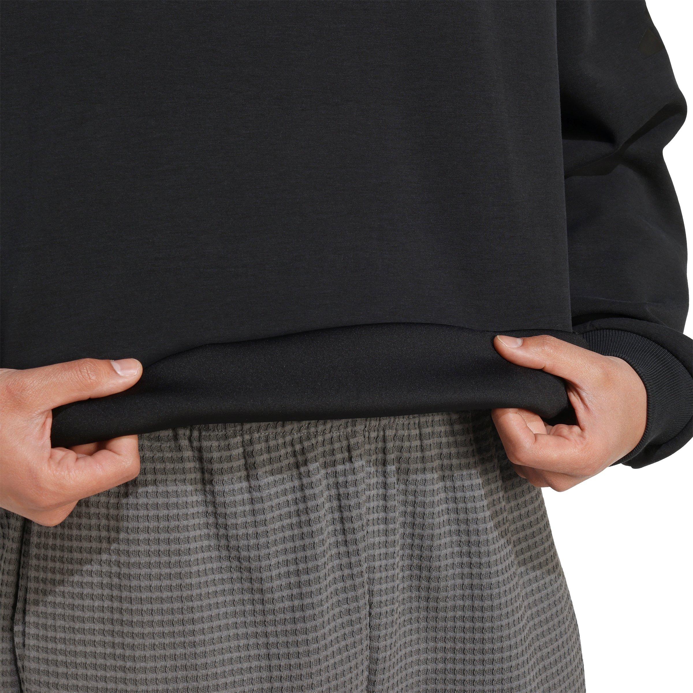 adidas Men's Soft Lux Sweatshirt - Black - BLACK Thumbnail View 4