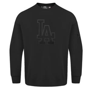 Pro Standard Men's MLB Los Angeles Dodgers Neutral Drop Shoulder Fleece Crewneck Sweatshirt - Black - BLACK