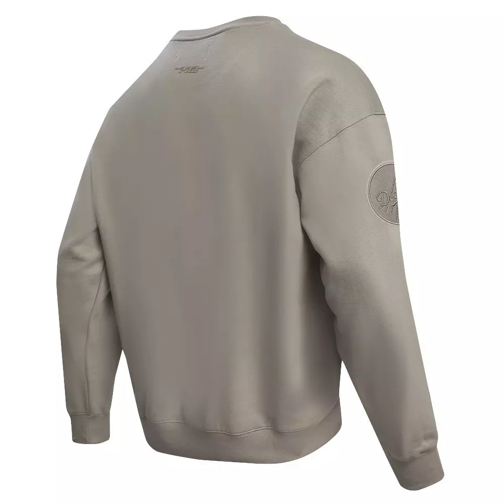 Pro Standard Men's MLB Los Angeles Dodgers Neutral Drop Shoulder Fleece Crewneck Sweatshirt - Taupe - TAUPE
