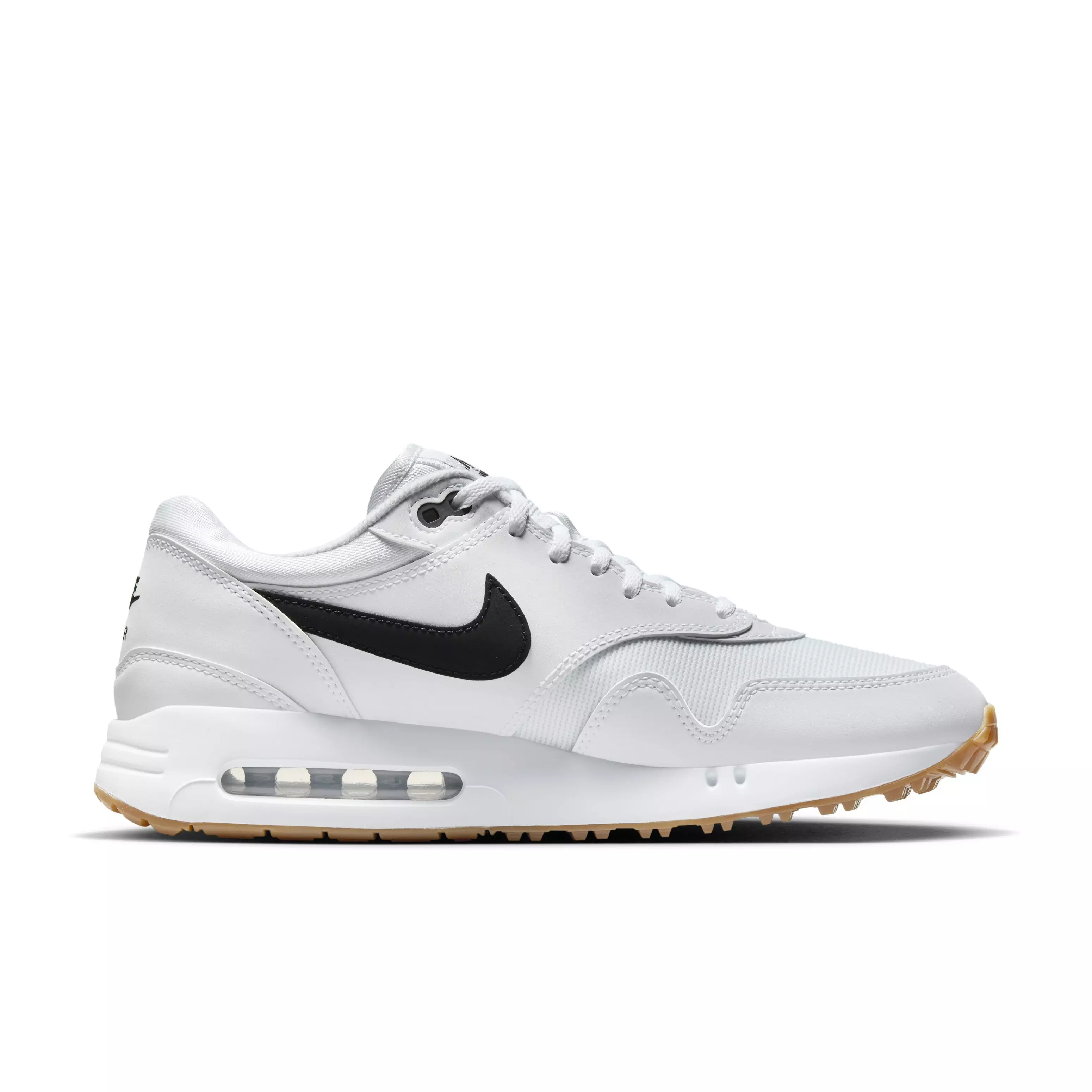 Nike Air Max 1 '86 OG G "White/Gum Medium Brown/Black" Men's Golf Shoe - WHITE/MD BROWN/BLACK