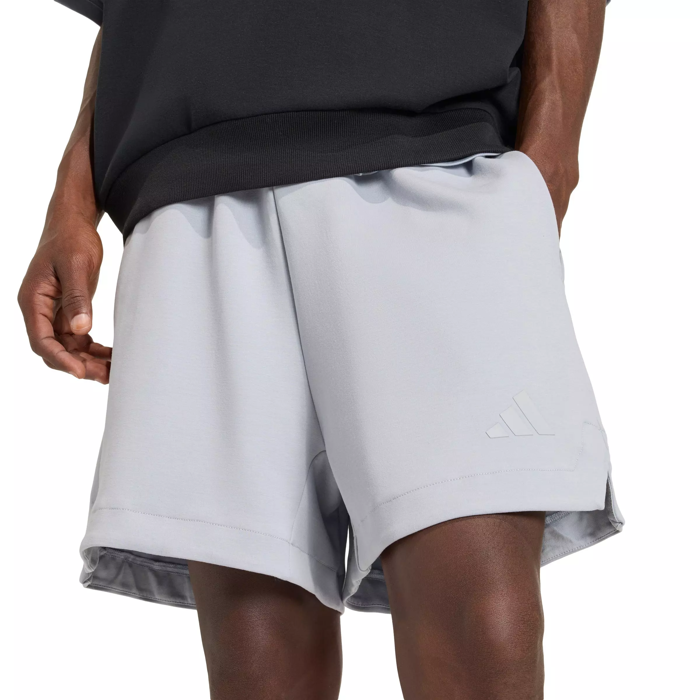 adidas Men's Soft Lux Shorts - Silver - SILVER