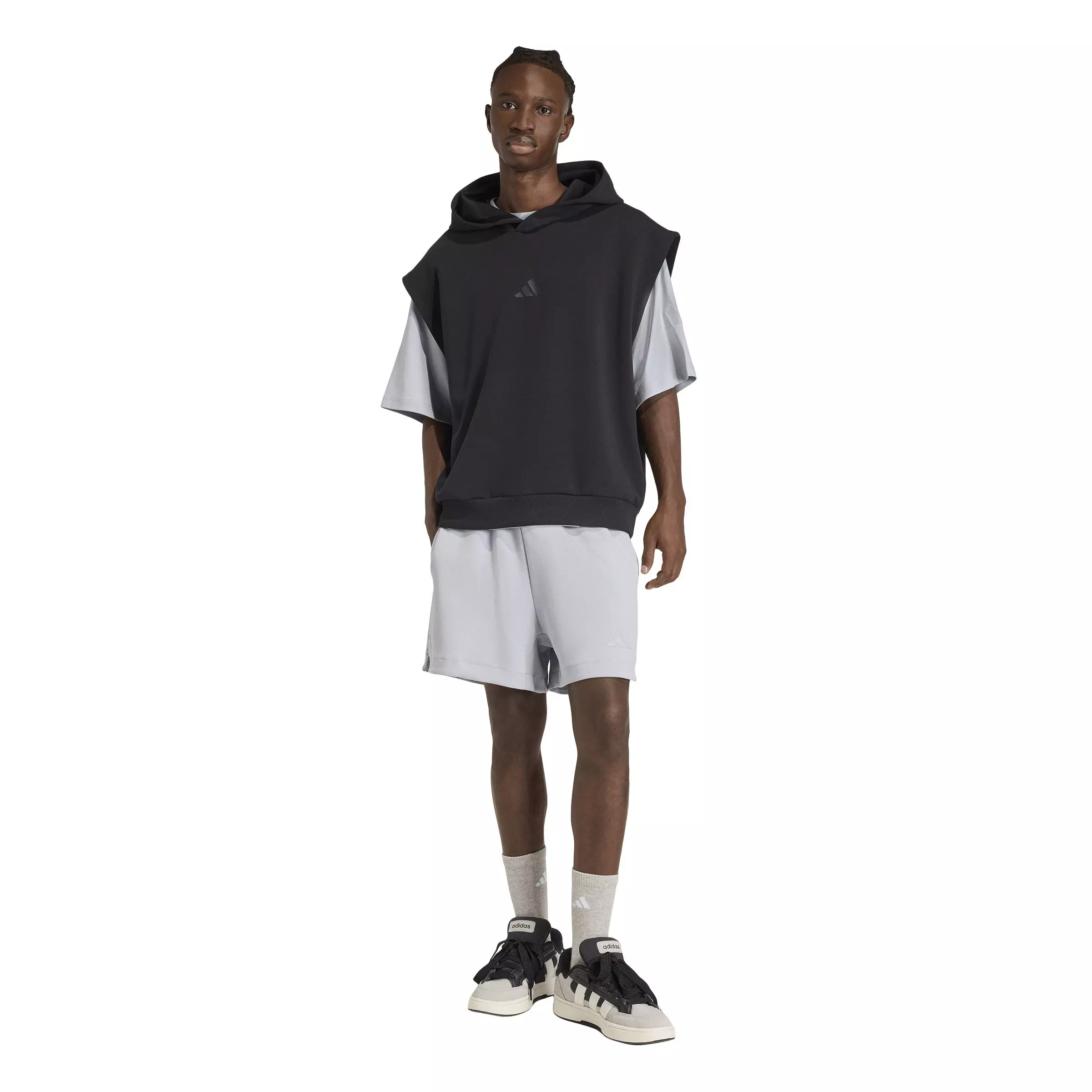 adidas Men's Soft Lux Shorts -Silver - SILVER