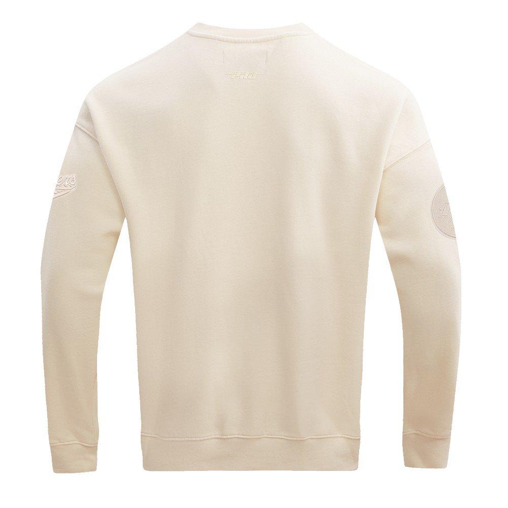 Pro Standard Men's MLB LA Dodgers Neutral Drop Shoulder Fleece Crewneck Sweatshirt - Eggshell - EGGSHELL