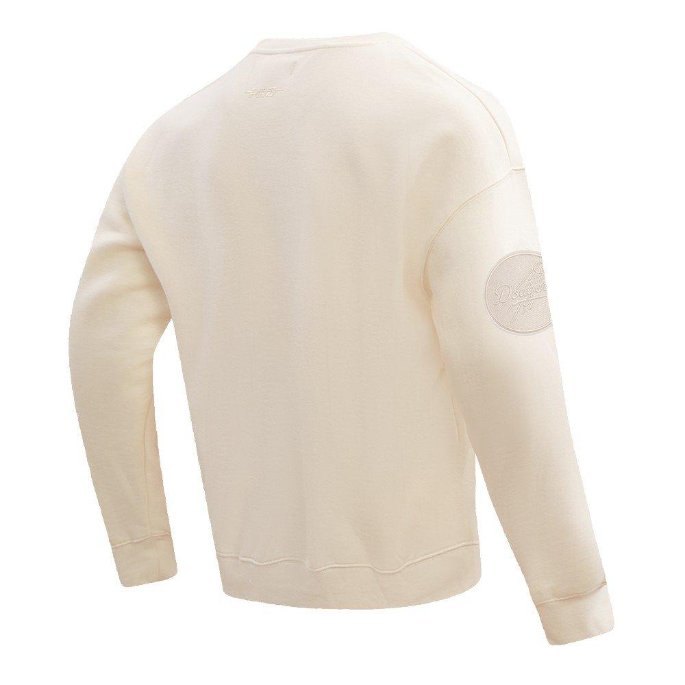 Pro Standard Men's MLB LA Dodgers Neutral Drop Shoulder Fleece Crewneck Sweatshirt - Eggshell - EGGSHELL