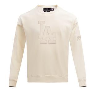 Pro Standard Men's MLB LA Dodgers Neutral Drop Shoulder Fleece Crewneck Sweatshirt - Eggshell - EGGSHELL
