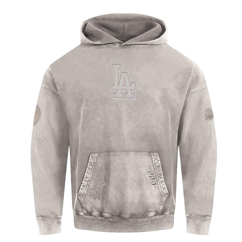 Pro Standard Men's MLB LA Dodgers Classic Enzyme Washed Drop Shoulder FT PO Hoodie - Slate Grey - SLATE GREY