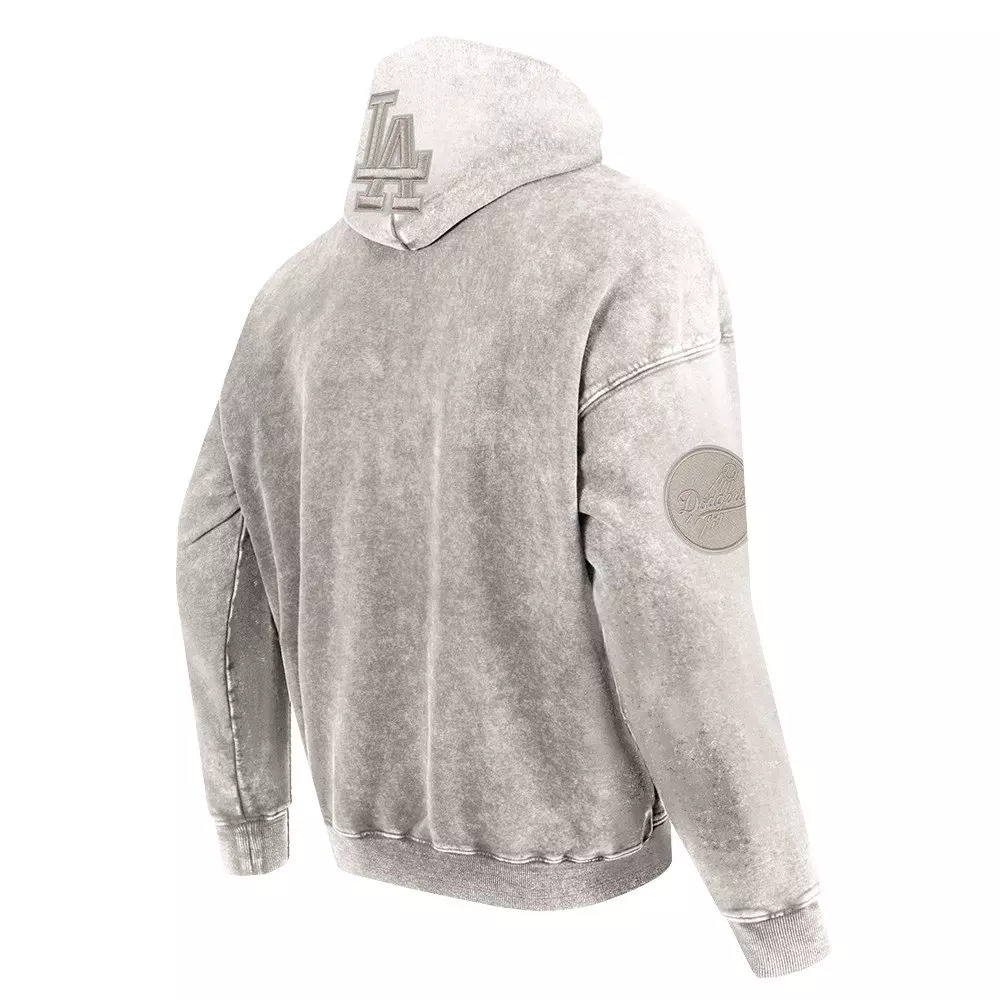 Pro Standard Men's MLB LA Dodgers Classic Enzyme Washed Drop Shoulder FT PO Hoodie - Slate Grey - SLATE GREY