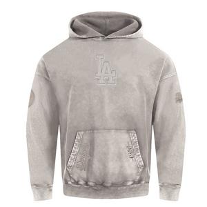 Pro Standard Men's MLB LA Dodgers Classic Enzyme Washed Drop Shoulder FT PO Hoodie - Slate Grey - SLATE GREY