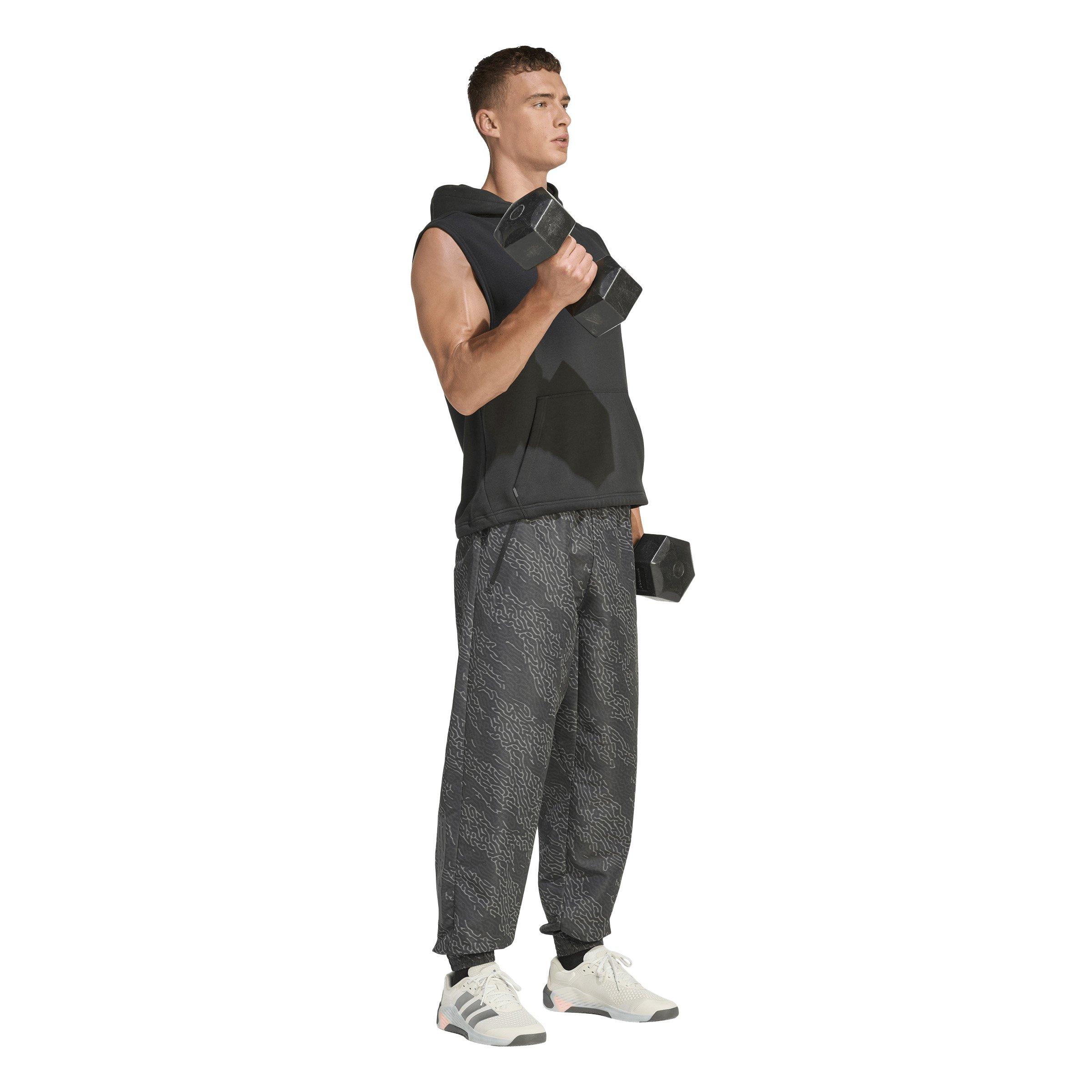 adidas Men's PrimeLift Workout AOP Joggers -Dk Grey/Black - DK GREY/BLACK Thumbnail View 5
