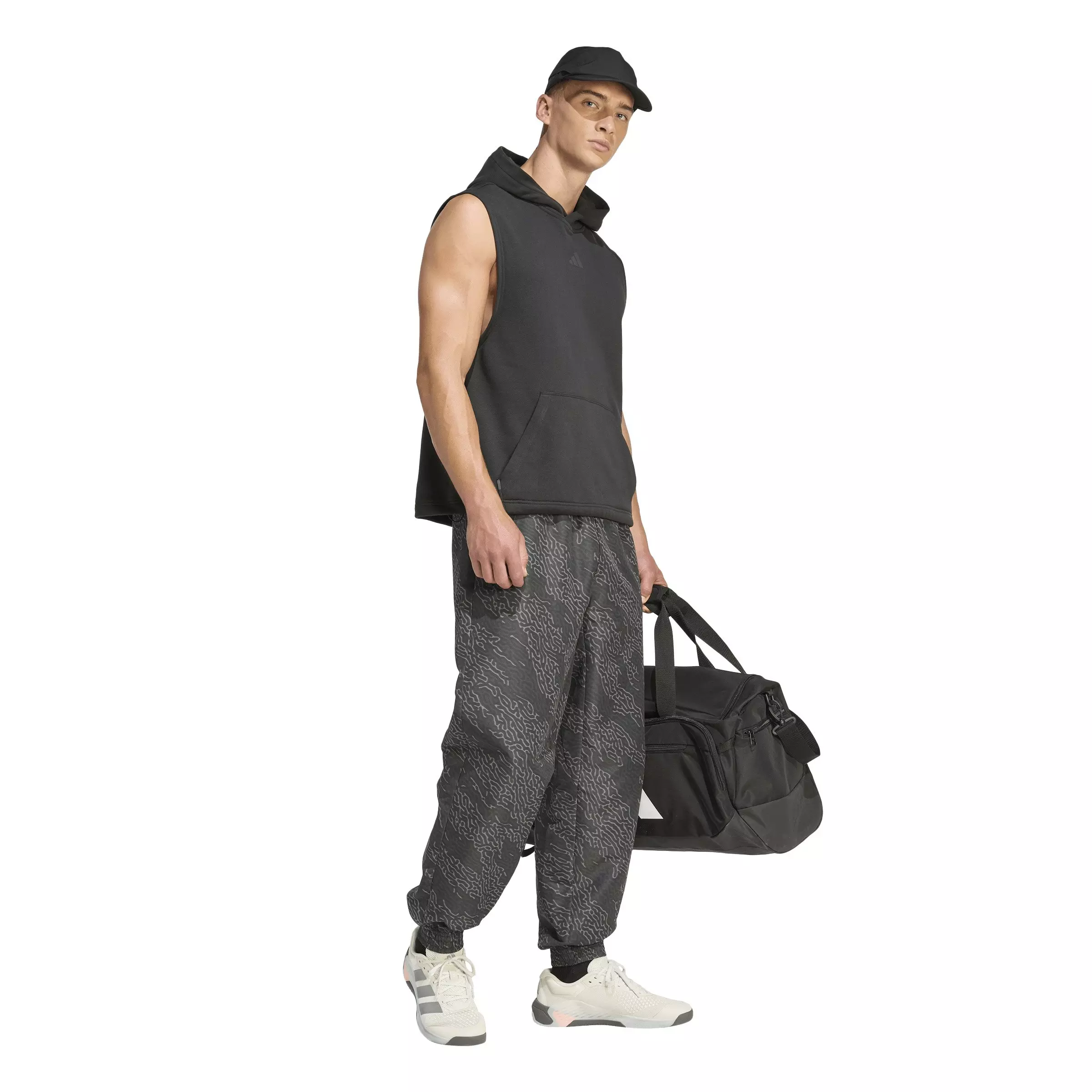 adidas Men's PrimeLift Workout AOP Joggers - Dk Grey/Black - DK GREY/BLACK